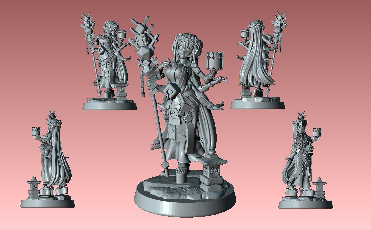 Dice Clan Miniature (4 Variations) - 28mm / 32mm / 36mm - LPOMC - Resin Printed Figure for D&D, TTRPGs, and Board Games