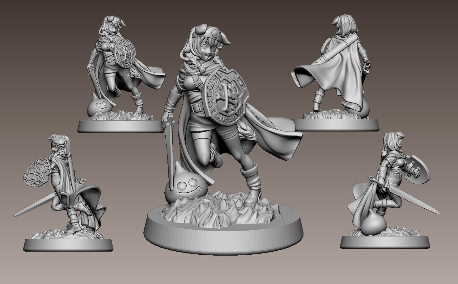 Hero Doggy Miniature - 28mm / 32mm / 36mm / 75mm - LPOMC - Unpainted Resin Printed Figure for D&D, TTRPGs, and Board Games