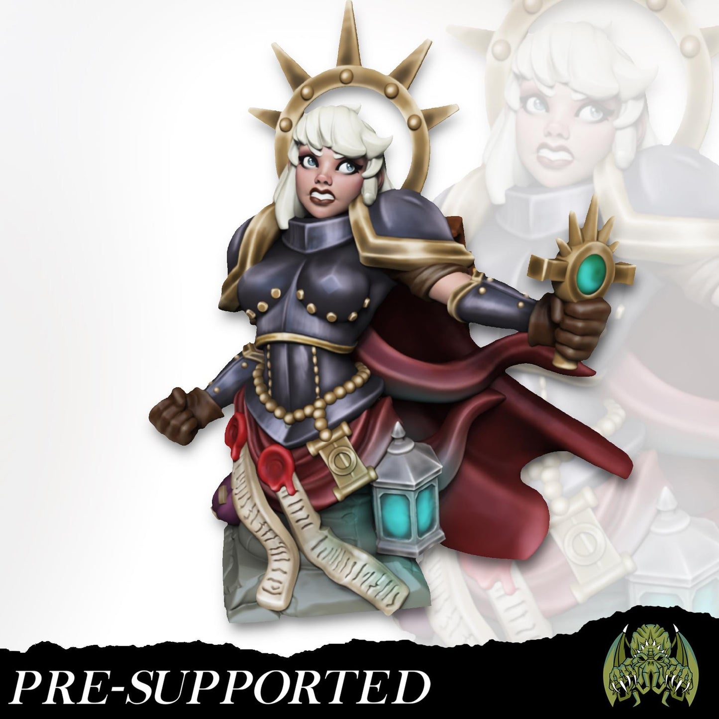 Aurelia the War Cleric Miniature - Miniatures of Madness - 28mm / 32mm / 36mm / Bust / Diorama - Unpainted Miniature for TTRPGs and Games