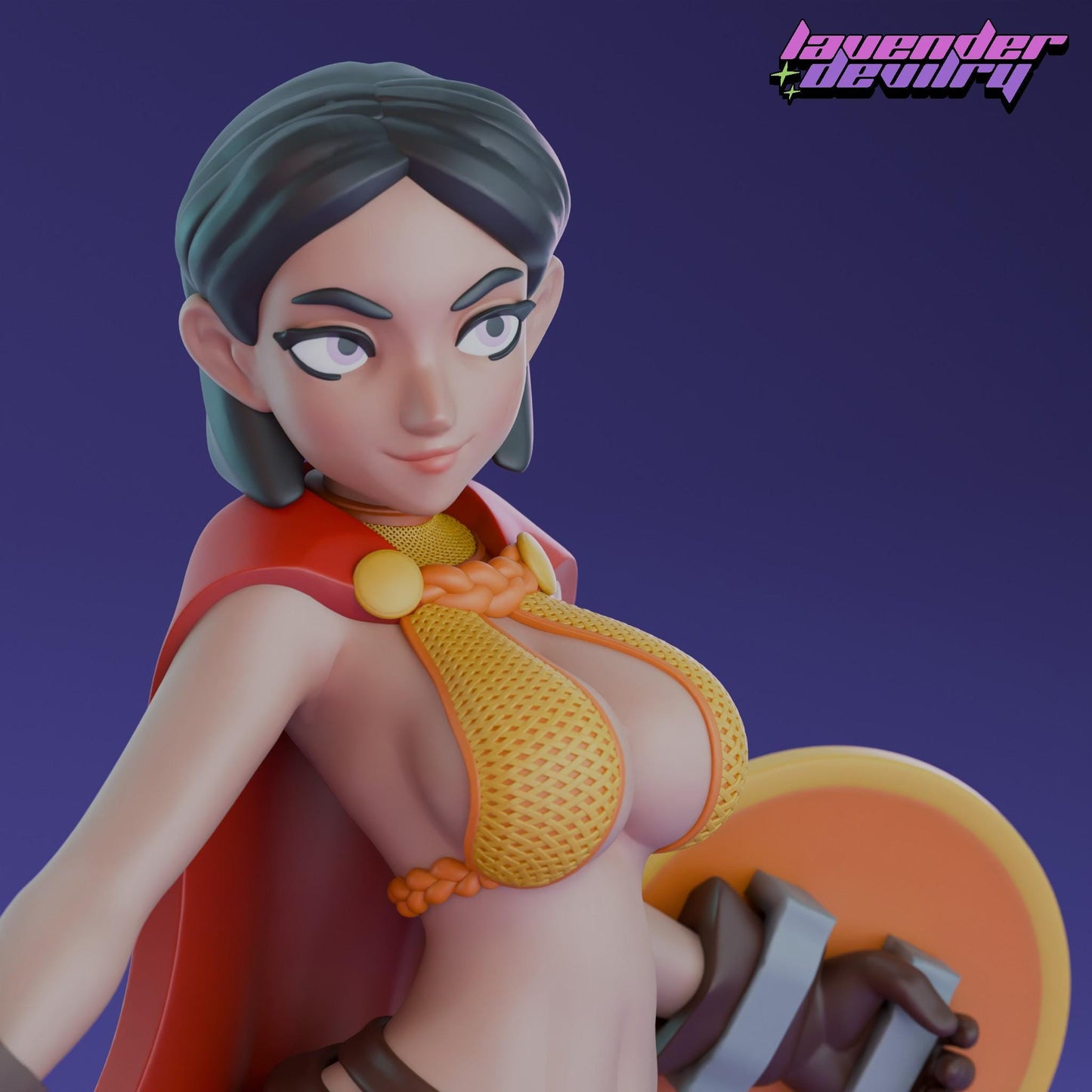 Warrior Kasandra Miniature - 28mm / 32mm / 36mm / 75mm - Lavender Devilry - Resin Printed Figure for D&D, TTRPGs and Board Games