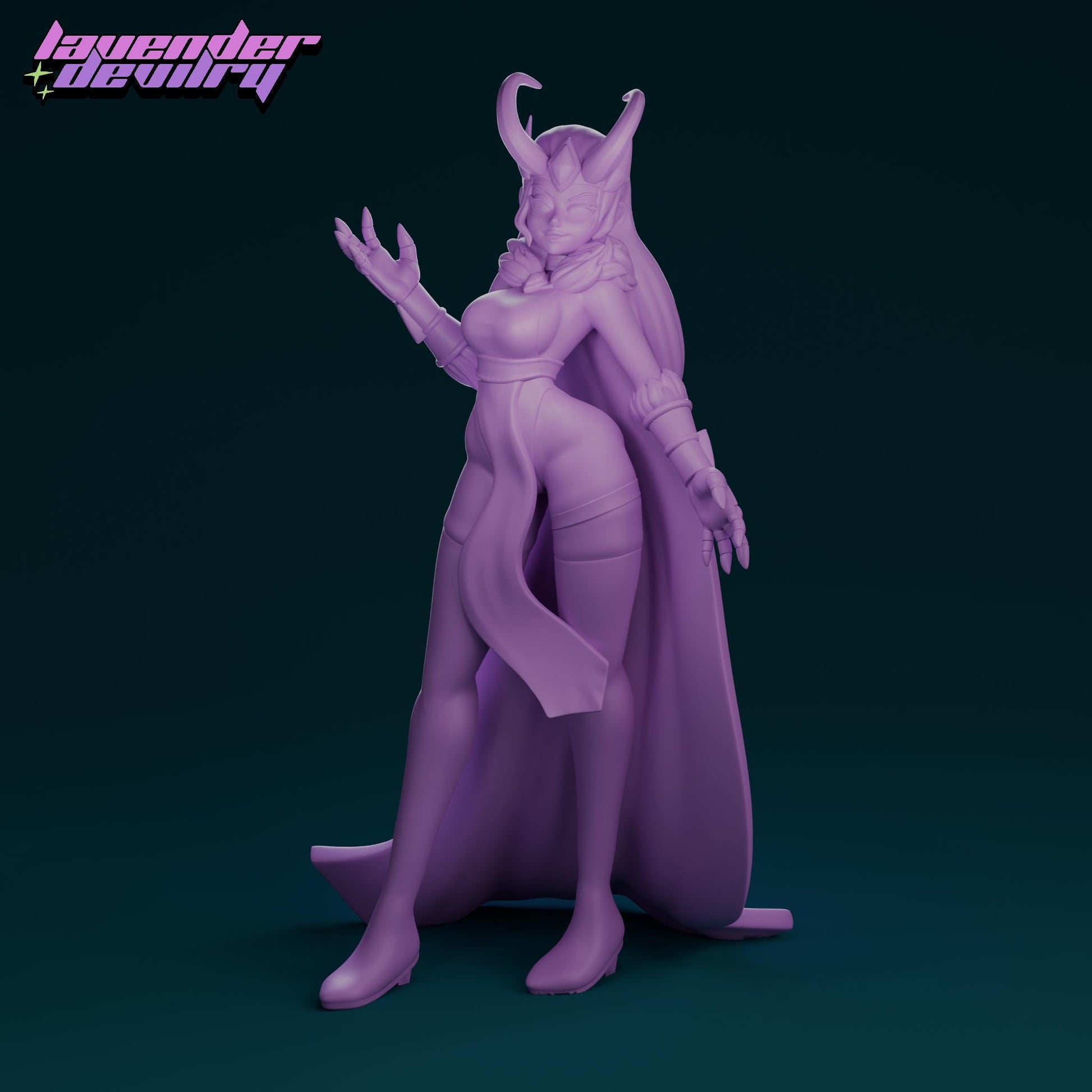 Trickster Goddess Miniature - 28mm / 32mm / 36mm / 75mm - Lavender Devilry - Unpainted Resin Printed Figure for D&D, TTRPGs and Board Games