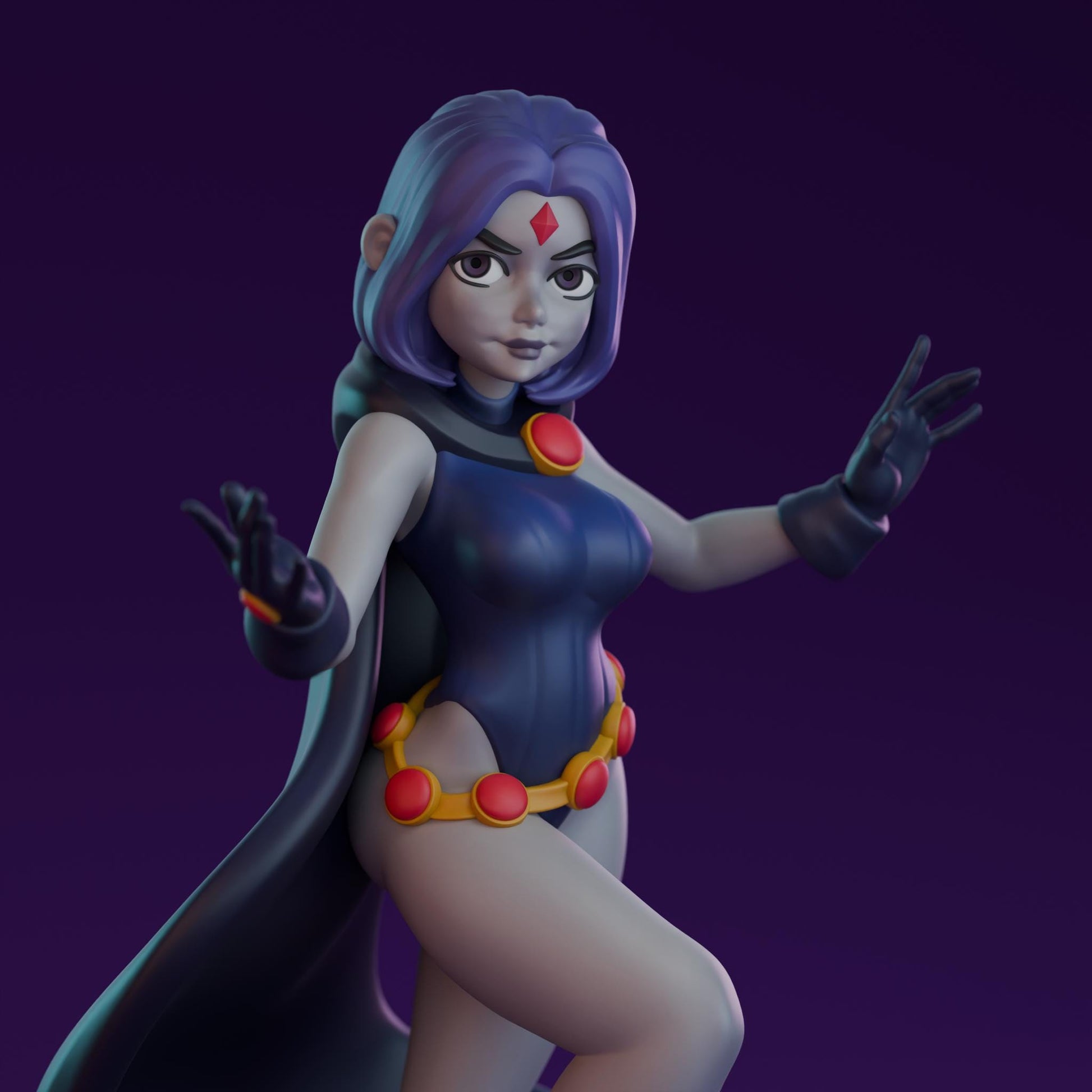 Witch Girl Miniature - 28mm / 32mm / 36mm / 75mm - Lavender Devilry - Unpainted Resin Printed Figure for D&D, TTRPGs and Board Games