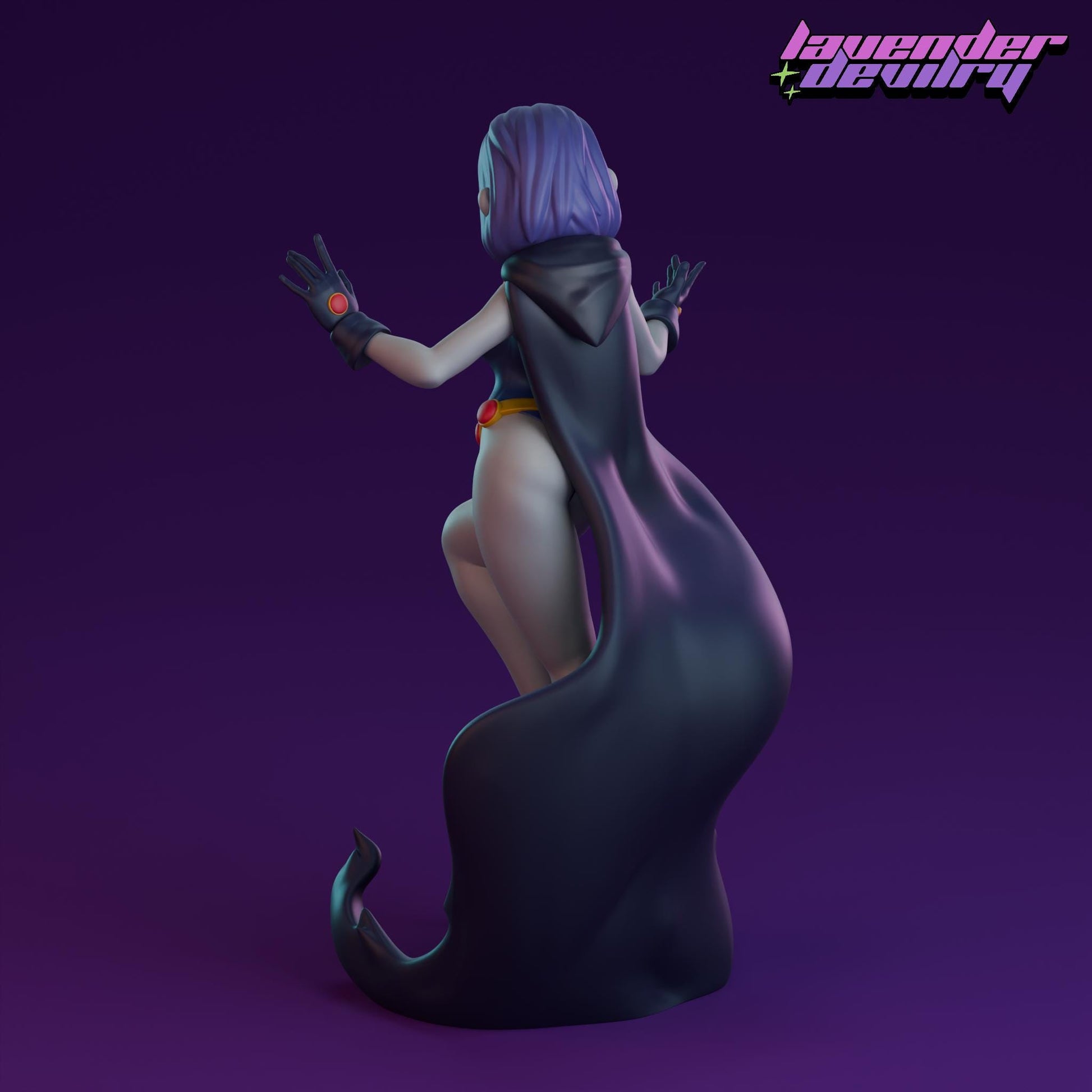 Witch Girl Miniature - 28mm / 32mm / 36mm / 75mm - Lavender Devilry - Unpainted Resin Printed Figure for D&D, TTRPGs and Board Games