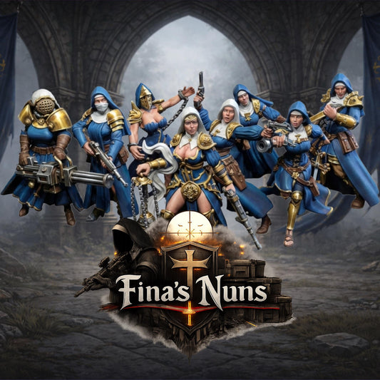 Fina's Modern Nuns Miniatures - 28mm / 32mm / 36mm / 75mm - Crosslances - Unpainted Resin Printed Figure for TTRPGs and Wargaming