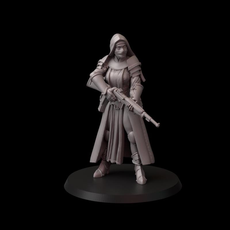 Fina's Modern Nuns Miniatures - 28mm / 32mm / 36mm / 75mm - Crosslances - Unpainted Resin Printed Figure for TTRPGs and Wargaming