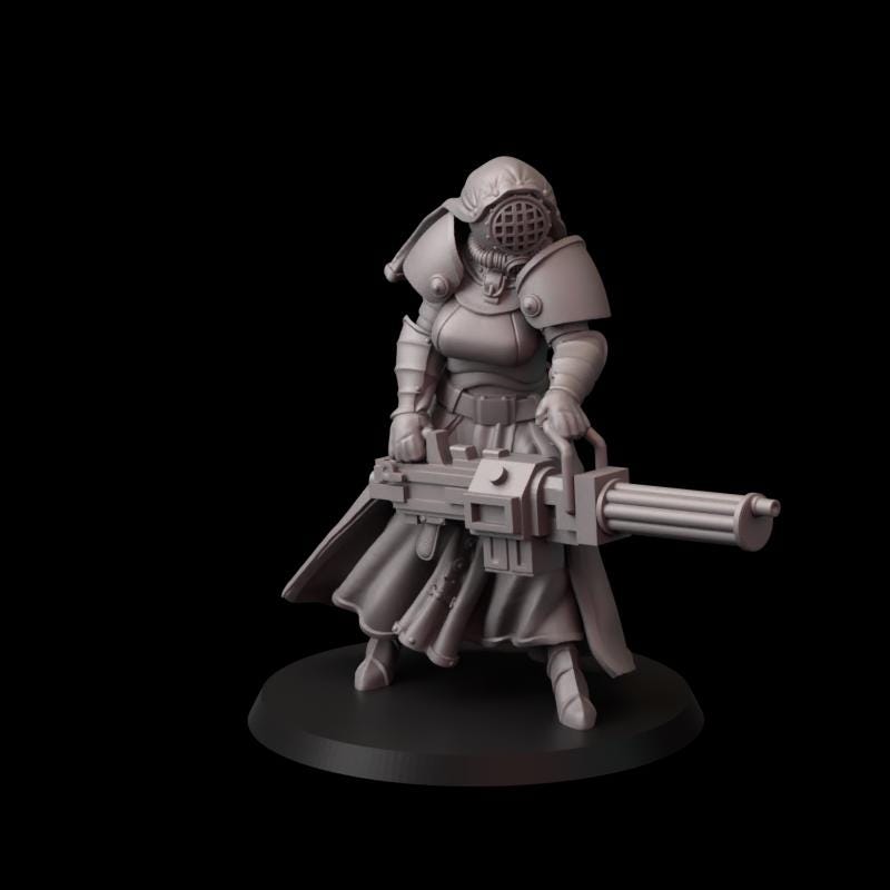 Fina's Modern Nuns Miniatures - 28mm / 32mm / 36mm / 75mm - Crosslances - Unpainted Resin Printed Figure for TTRPGs and Wargaming