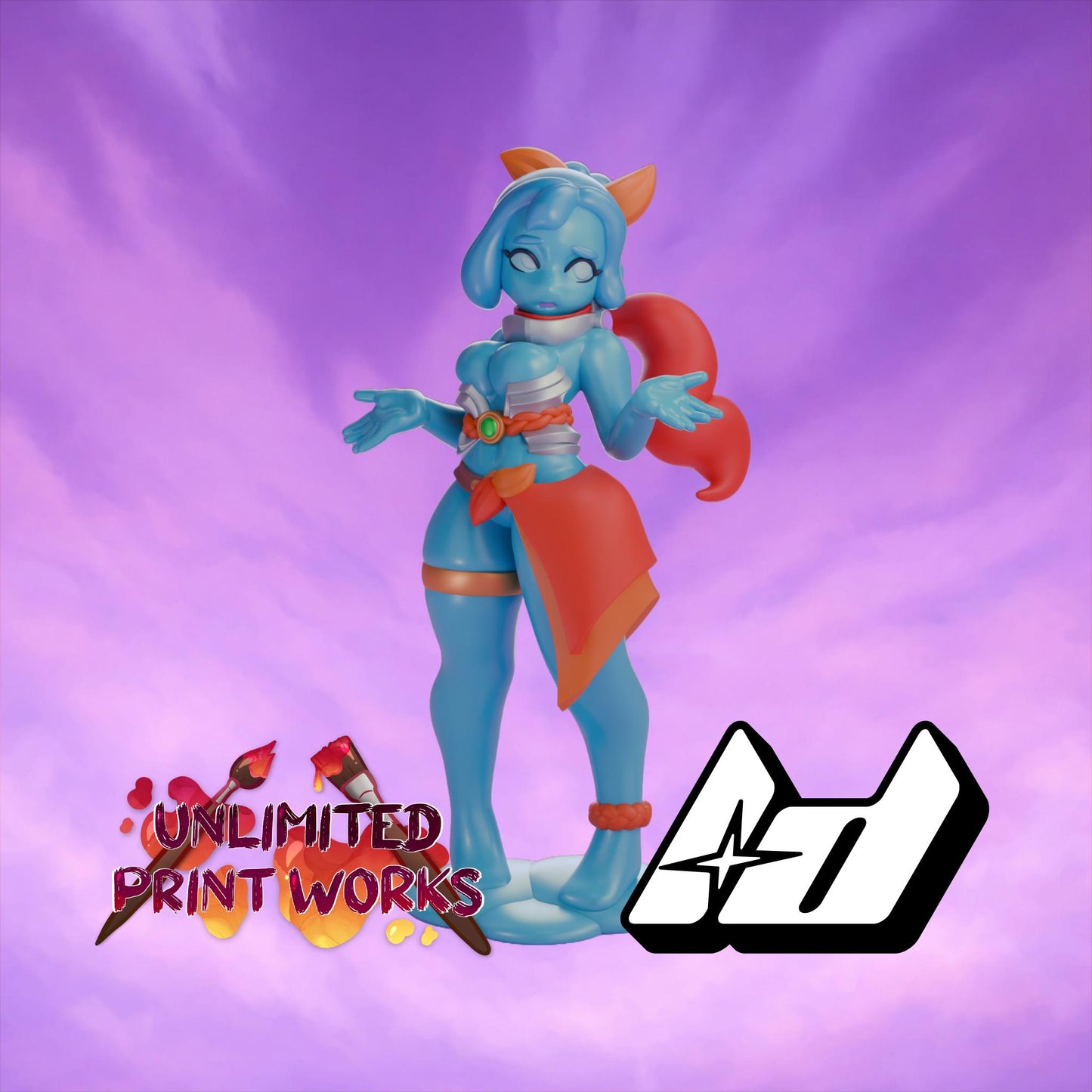 Slime Girl Slemma Miniature - 28mm / 32mm / 36mm / 75mm - Lavender Devilry - Unpainted Resin Printed Figure for D&D, TTRPGs and Board Games
