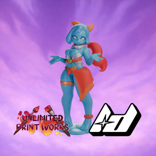 Slime Girl Slemma Miniature - 28mm / 32mm / 36mm / 75mm - Lavender Devilry - Unpainted Resin Printed Figure for D&D, TTRPGs and Board Games