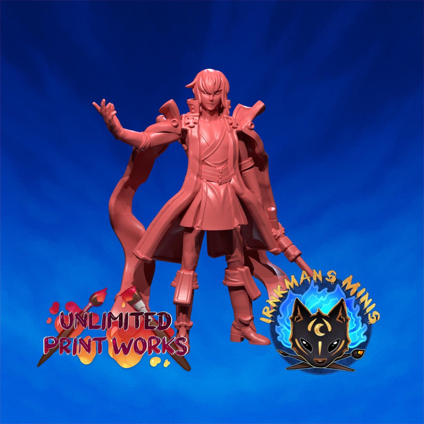 Shiver Swordsman Miniature - 28mm / 32mm / 36mm / 75mm - Irnkman's Minis - Unpainted Resin Printed Figure for D&D, TTRPGs, and Board Games