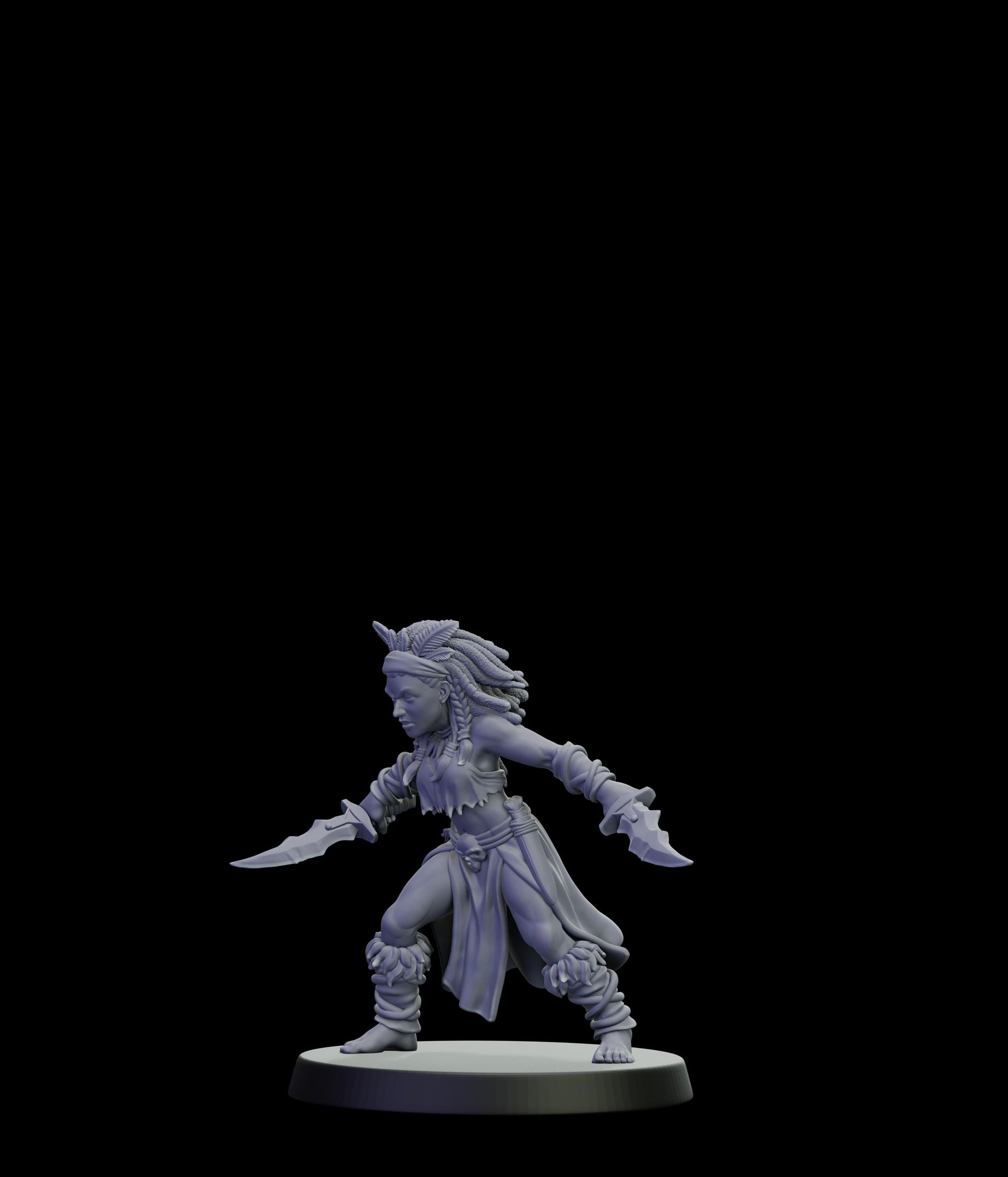 DOR Moonfangs Miniature (6 Variations) - 28mm / 32mm / 36mm - Cosmondo - Unpainted Resin Printed Figure for TTRPGs and Wargaming