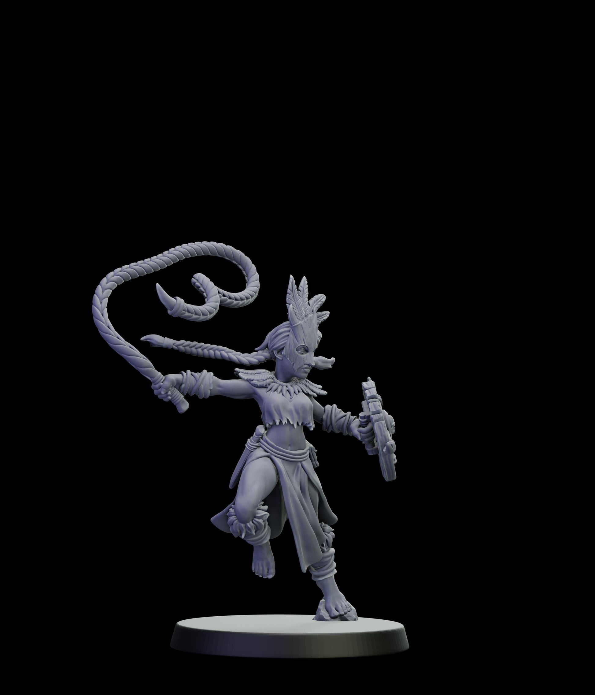 DOR Sacred Moonfangs Miniature (6 Variations) - 28mm / 32mm / 36mm - Cosmondo - Unpainted Resin Printed Figure for TTRPGs and Wargaming