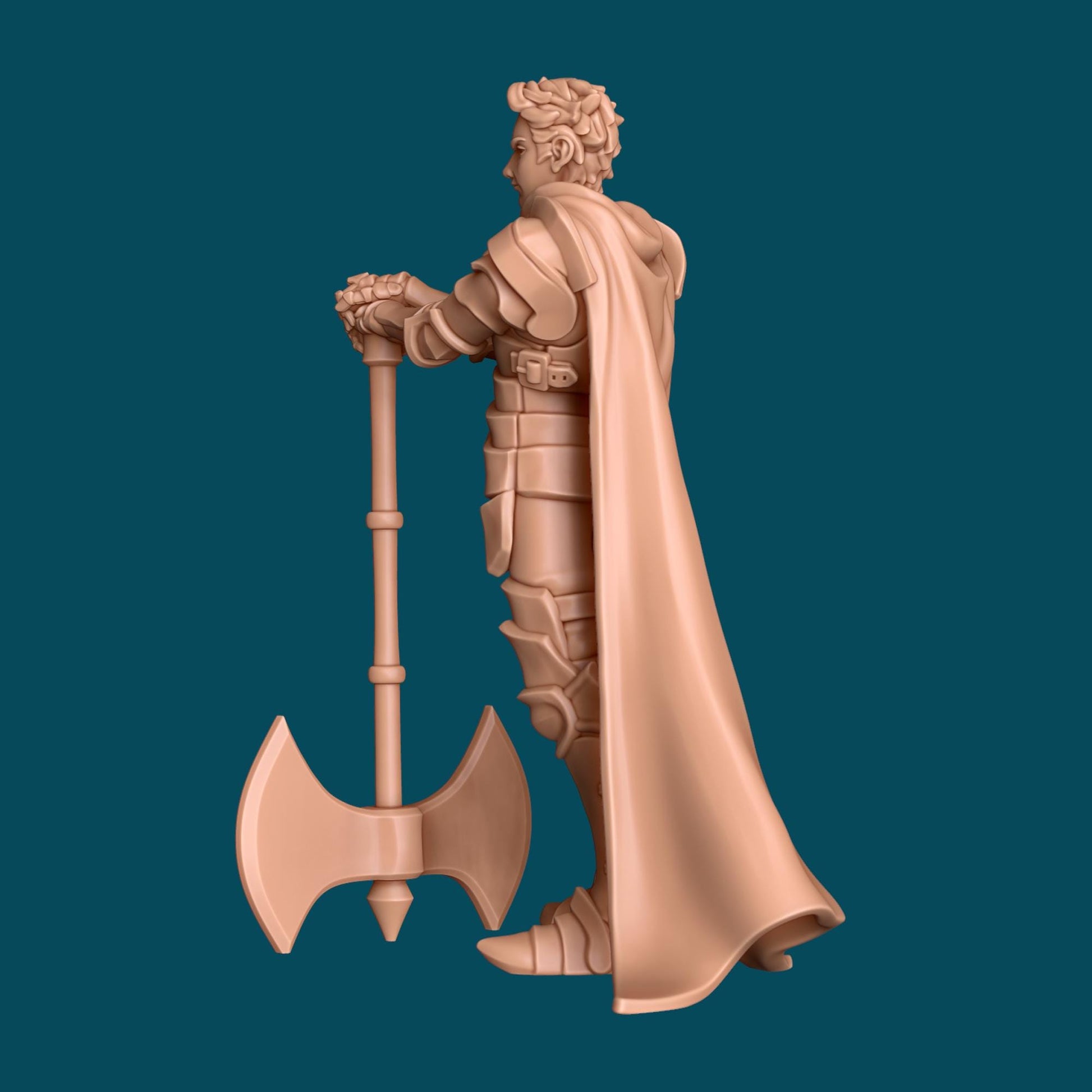 Deus, Normal Human Fighter Miniature - Awkward Penguin’s Minis - 28mm / 32mm / 36mm - Resin Printed Figure for TTRPGs and Painting