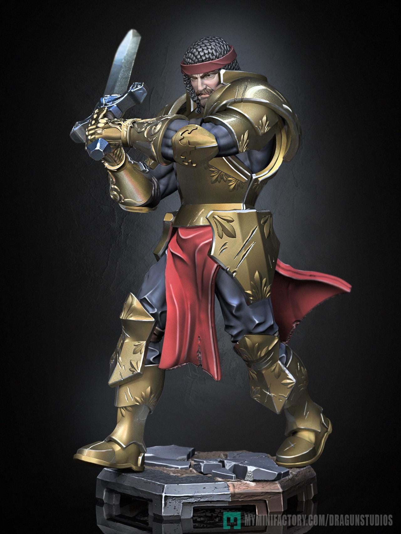 King Arthur v2 Miniature - 28mm / 32mm / 36mm / 75mm - DraGun Studios - Resin Printed Figurine for D&D, TTRPGs, and Board Games