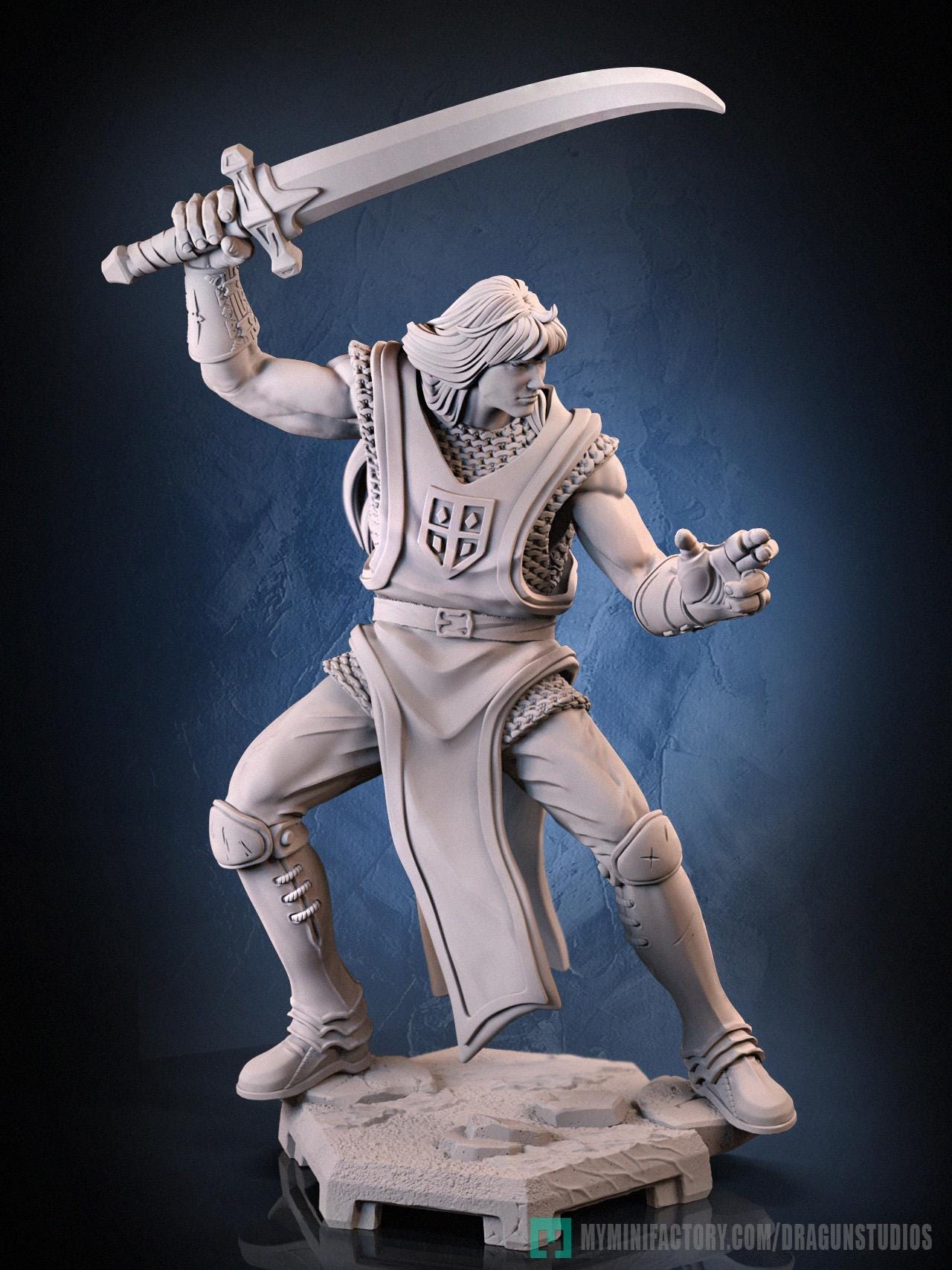 Lancelot Miniature - 28mm / 32mm / 36mm / 75mm - DraGun Studios - Resin Printed Figurine for D&D, TTRPGs, and Board Games
