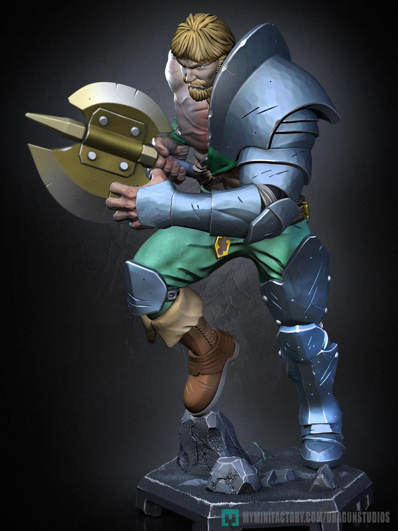 Perceval v2 Miniature - 28mm / 32mm / 36mm / 75mm - DraGun Studios - Resin Printed Figurine for D&D, TTRPGs, and Board Games