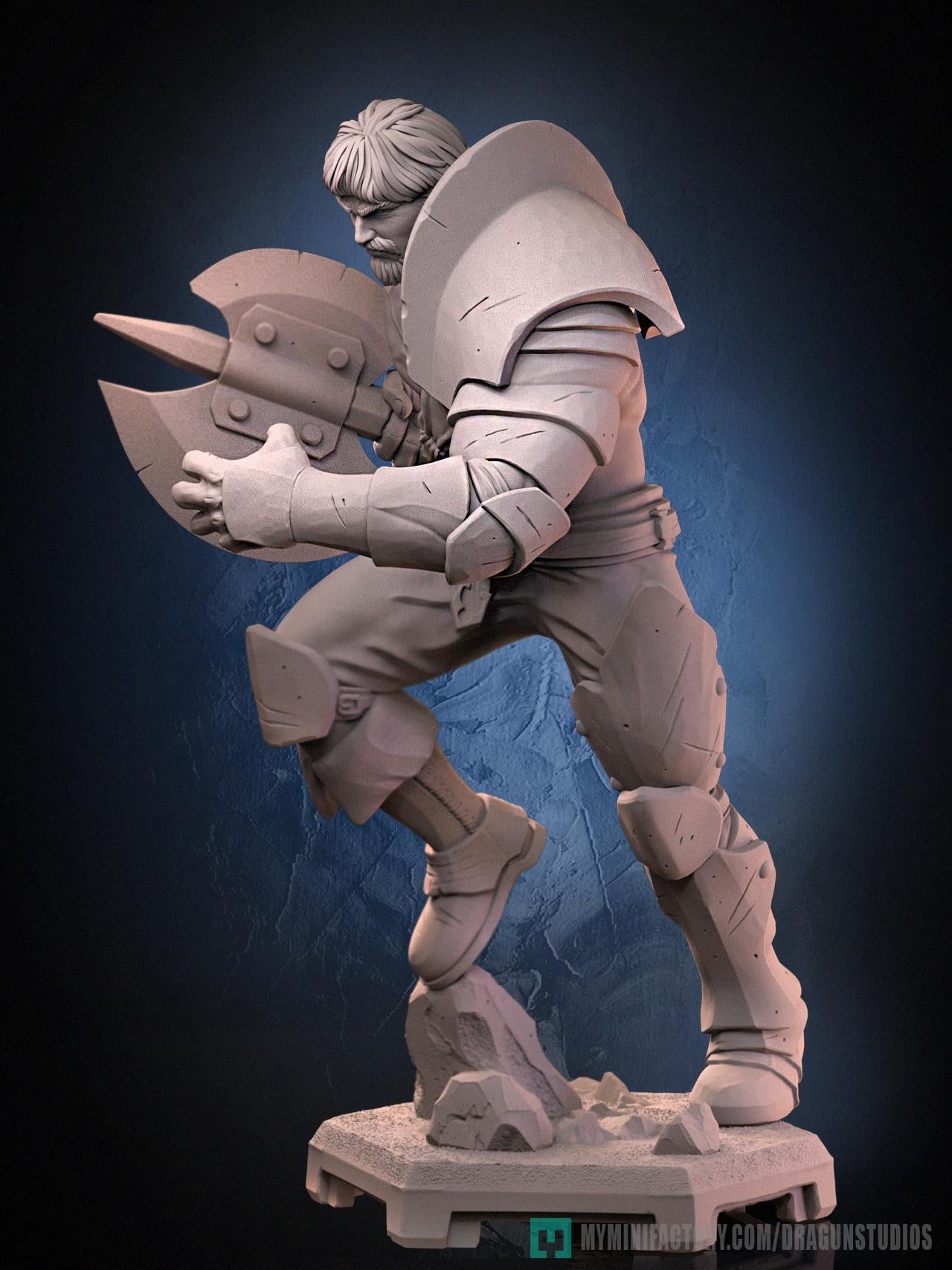 Perceval v2 Miniature - 28mm / 32mm / 36mm / 75mm - DraGun Studios - Resin Printed Figurine for D&D, TTRPGs, and Board Games