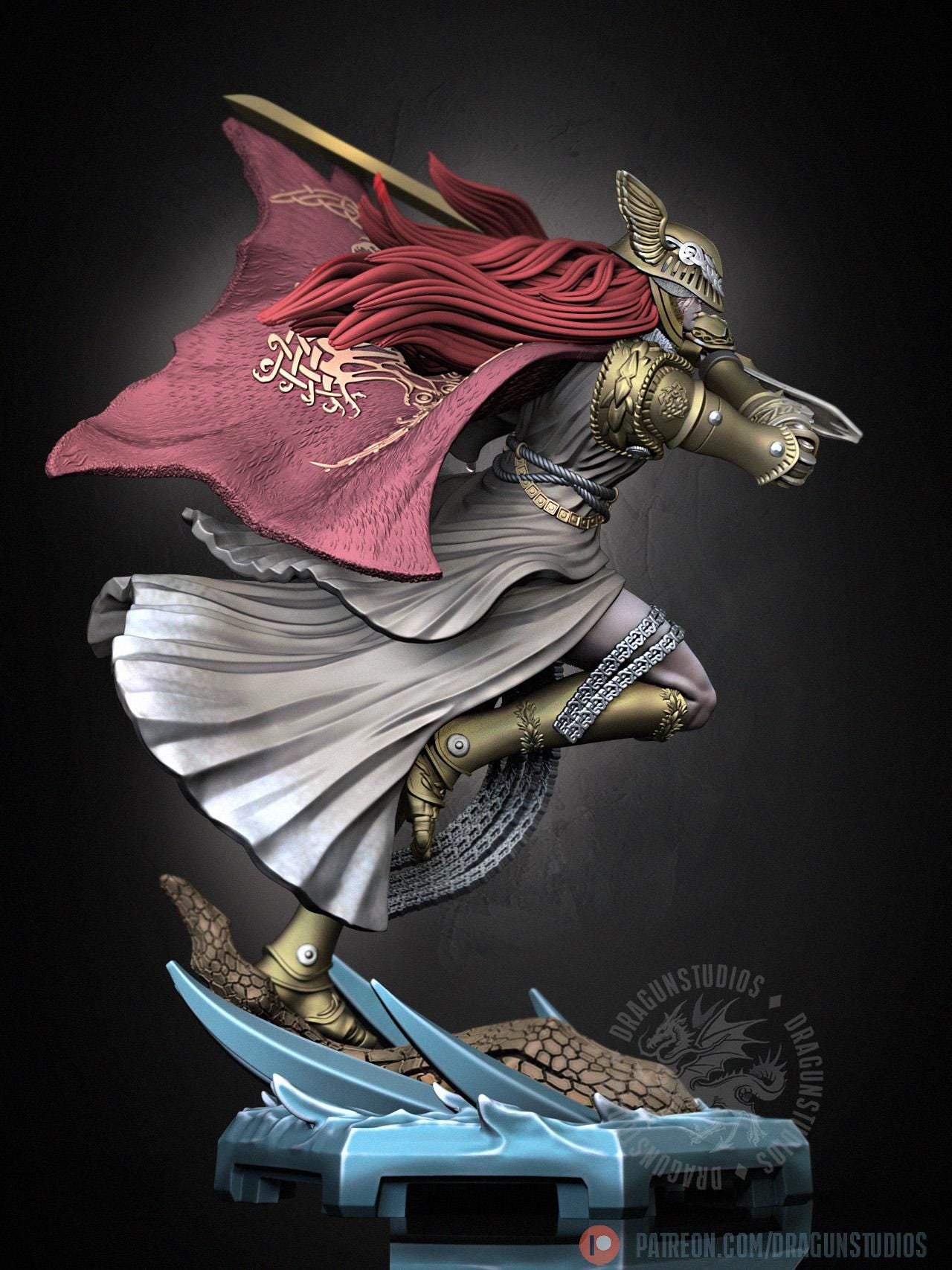 Demigod Blade Miniature - 77mm / 105mm - DraGun Studios - Resin Printed Figurine for D&D, TTRPGs, and Board Games