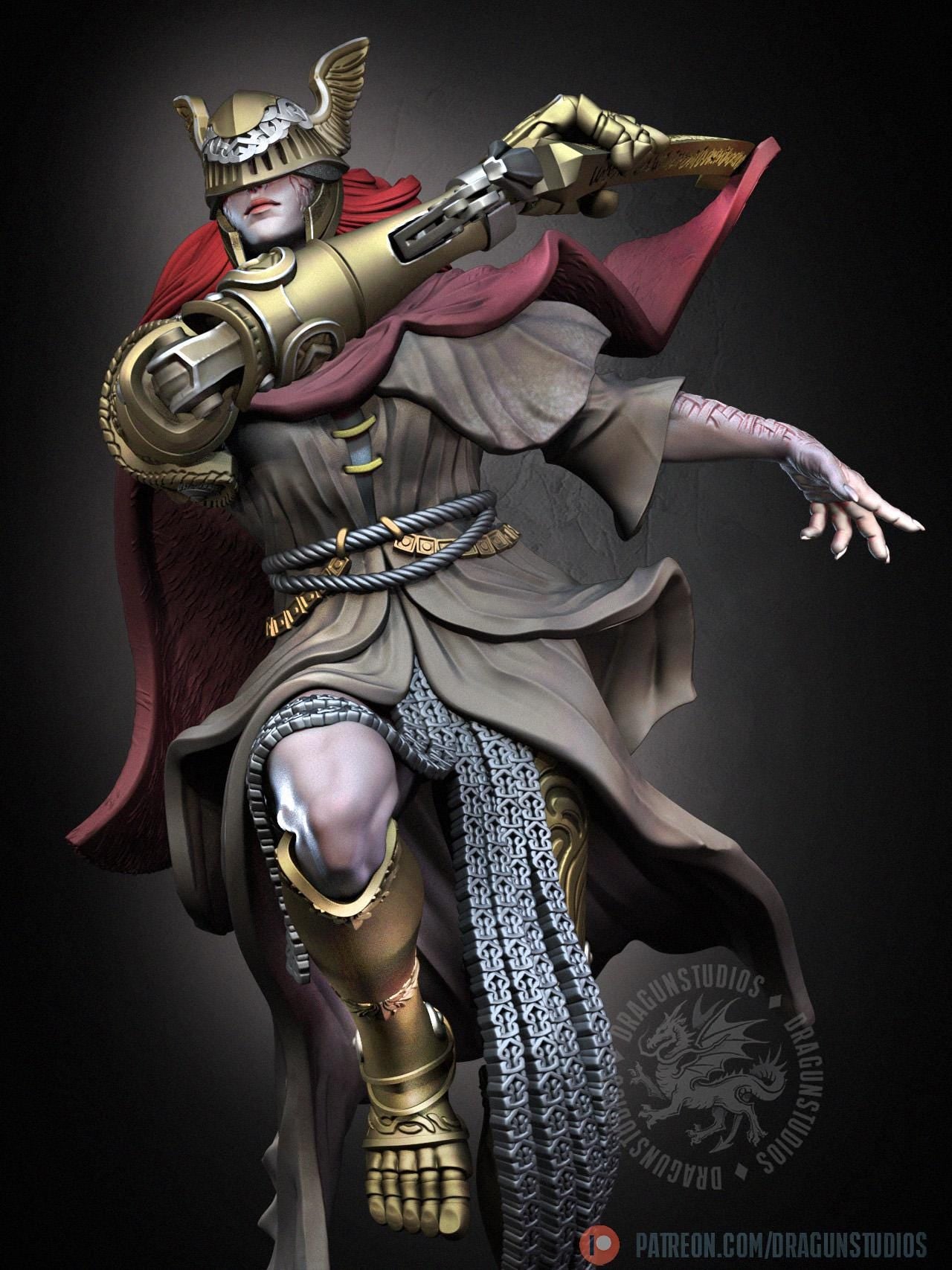 Demigod Blade Miniature - 77mm / 105mm - DraGun Studios - Resin Printed Figurine for D&D, TTRPGs, and Board Games