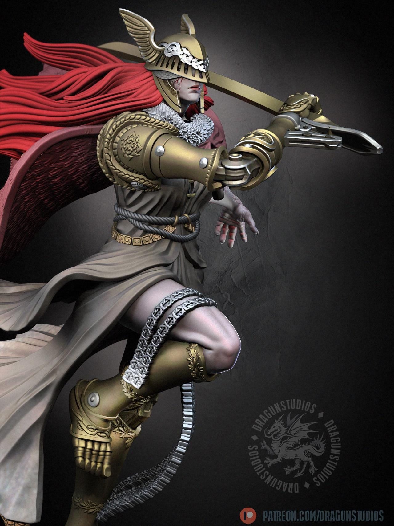 Demigod Blade Miniature - 77mm / 105mm - DraGun Studios - Resin Printed Figurine for D&D, TTRPGs, and Board Games
