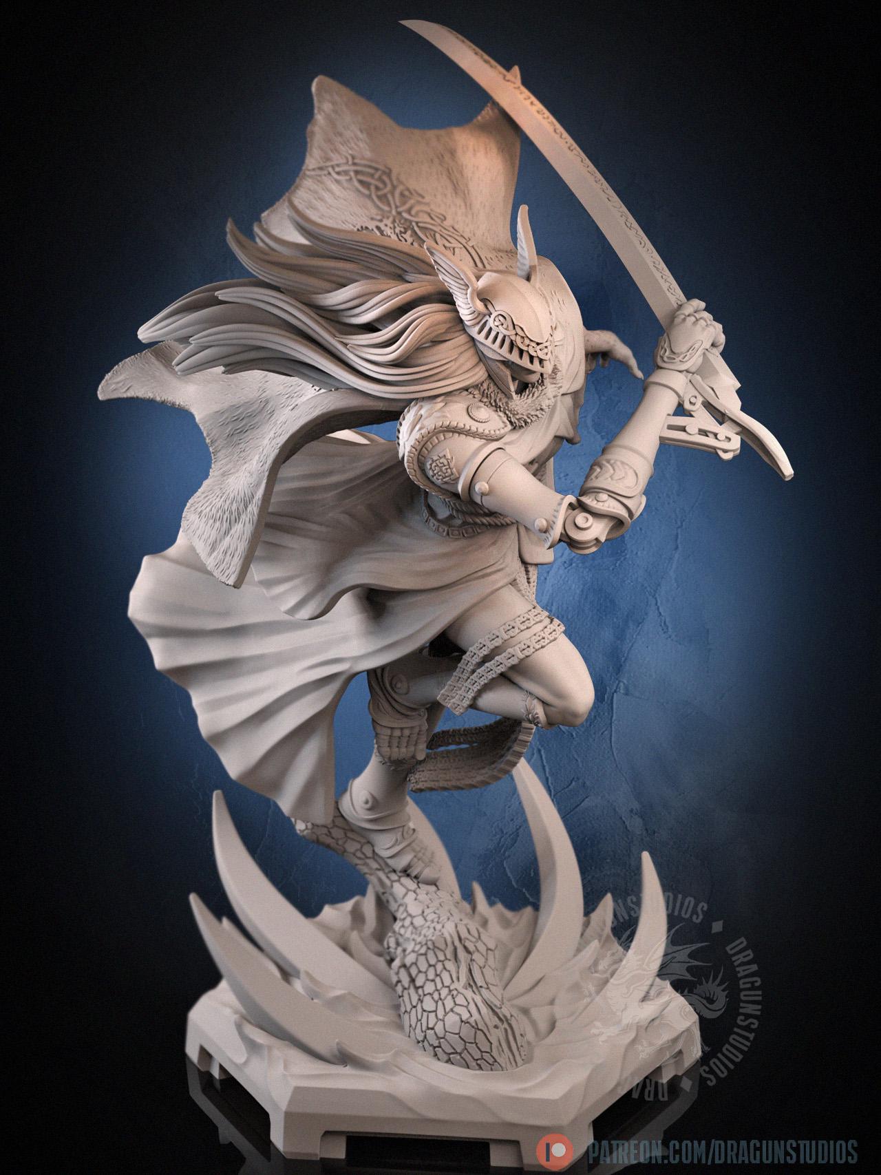 Demigod Blade Miniature - 77mm / 105mm - DraGun Studios - Resin Printed Figurine for D&D, TTRPGs, and Board Games