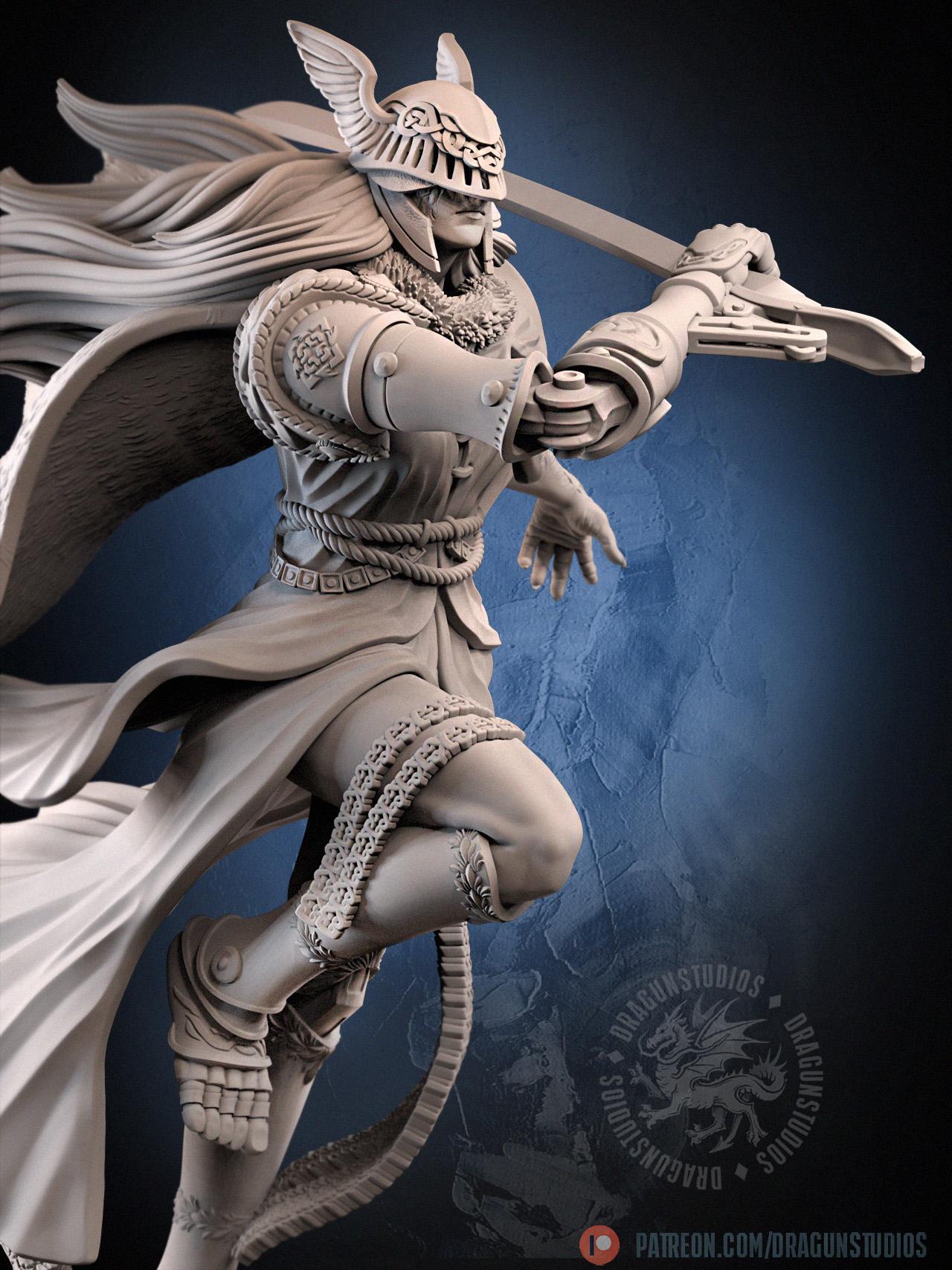Demigod Blade Miniature - 77mm / 105mm - DraGun Studios - Resin Printed Figurine for D&D, TTRPGs, and Board Games