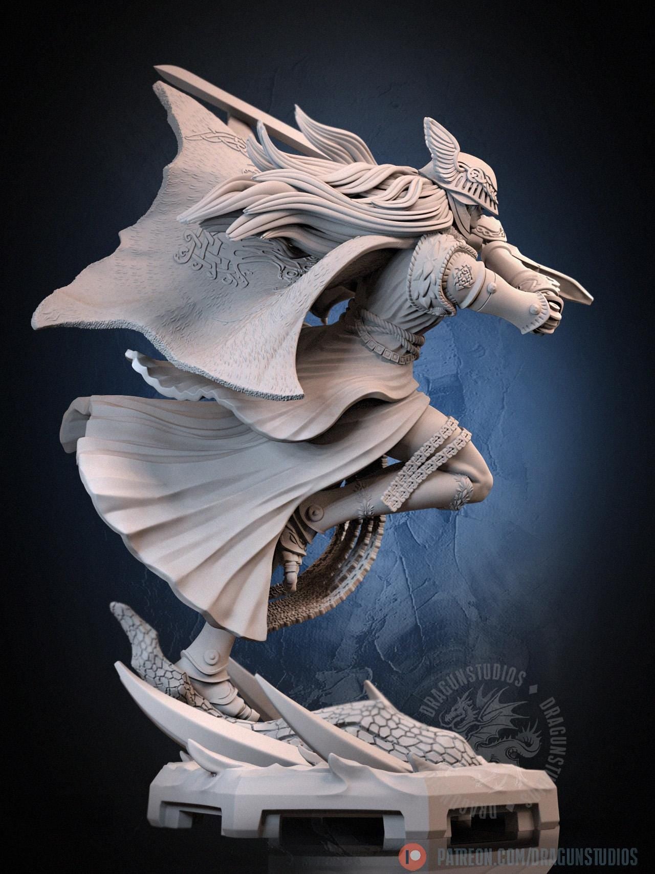 Demigod Blade Miniature - 77mm / 105mm - DraGun Studios - Resin Printed Figurine for D&D, TTRPGs, and Board Games