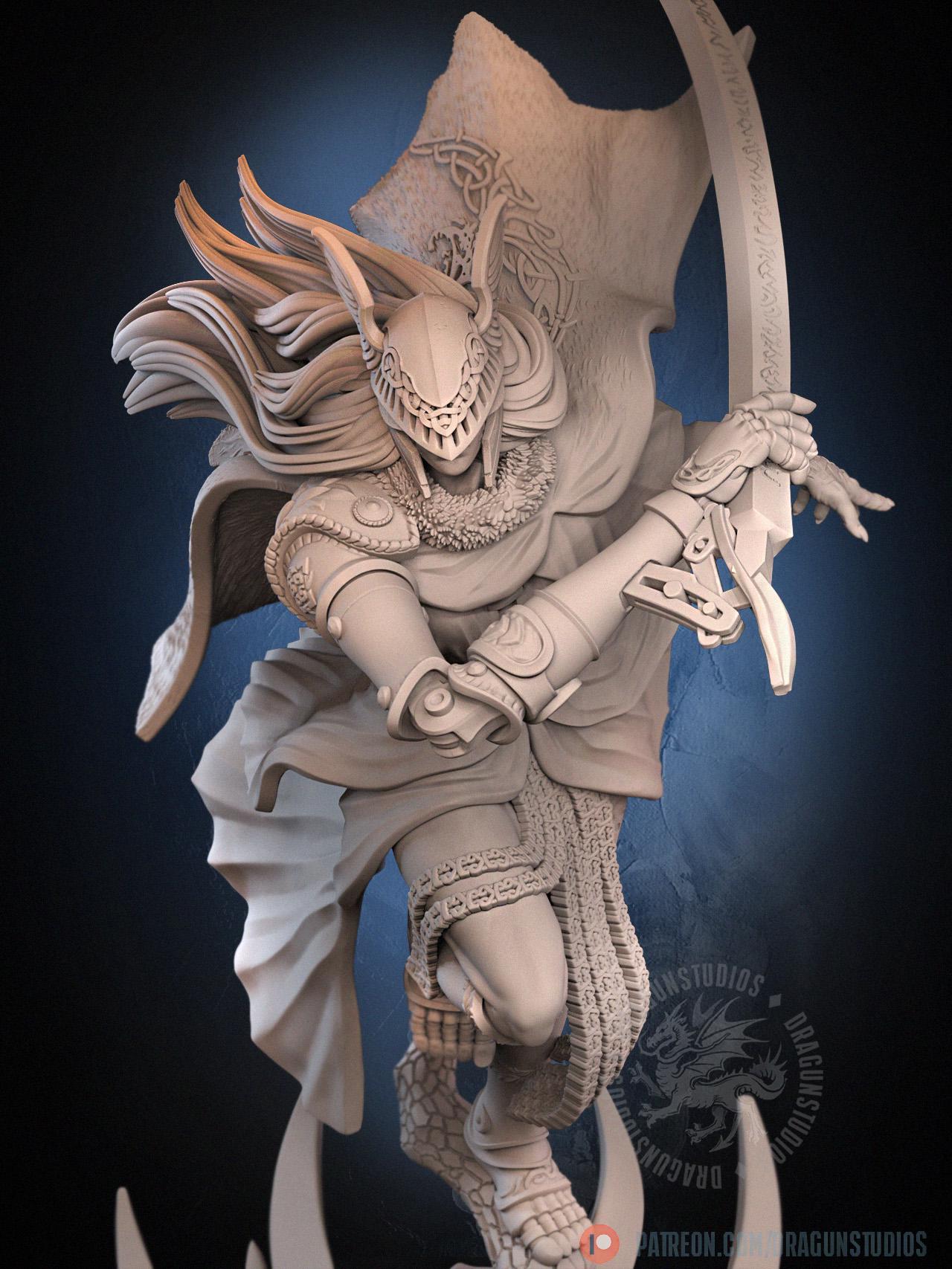 Demigod Blade Miniature - 77mm / 105mm - DraGun Studios - Resin Printed Figurine for D&D, TTRPGs, and Board Games