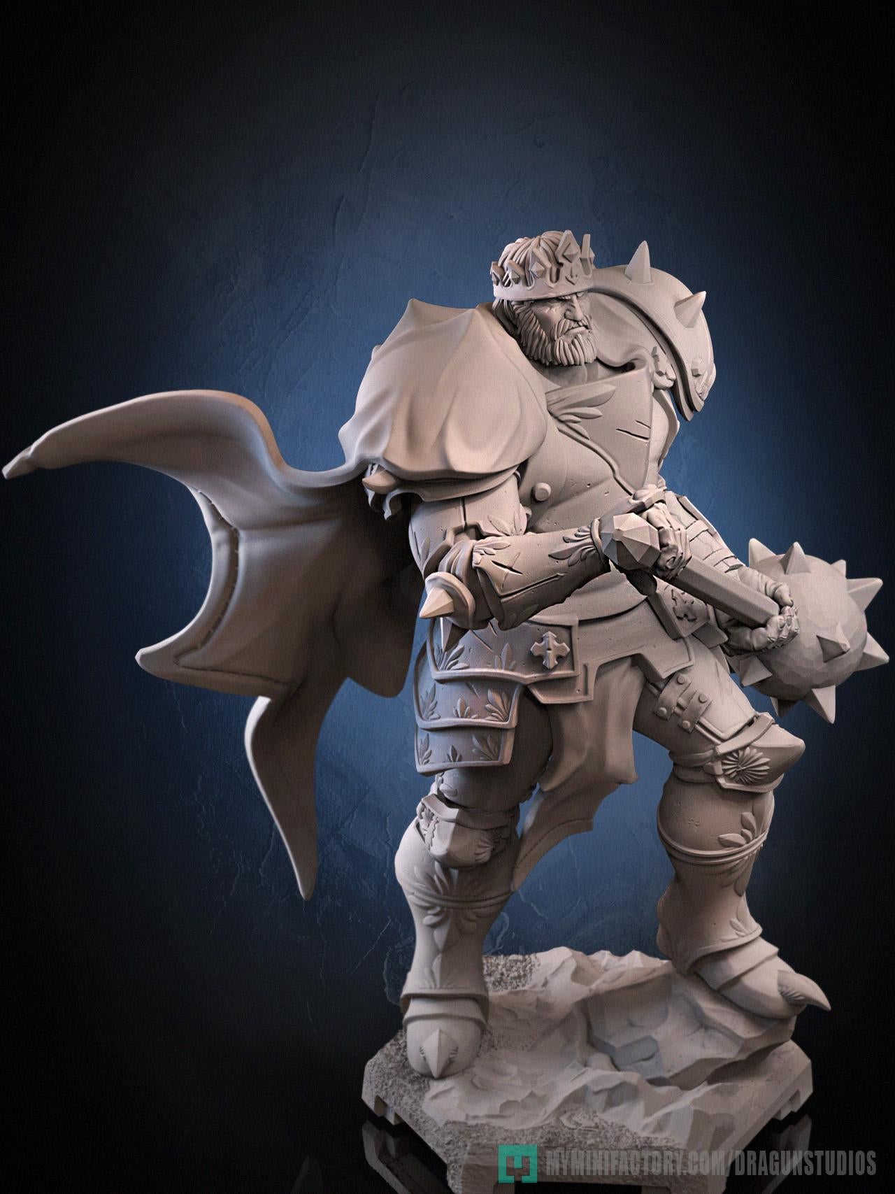 Silver Emperor Miniature - 52mm / 69mm - DraGun Studios - Resin Printed Figurine for D&D, TTRPGs, and Board Games