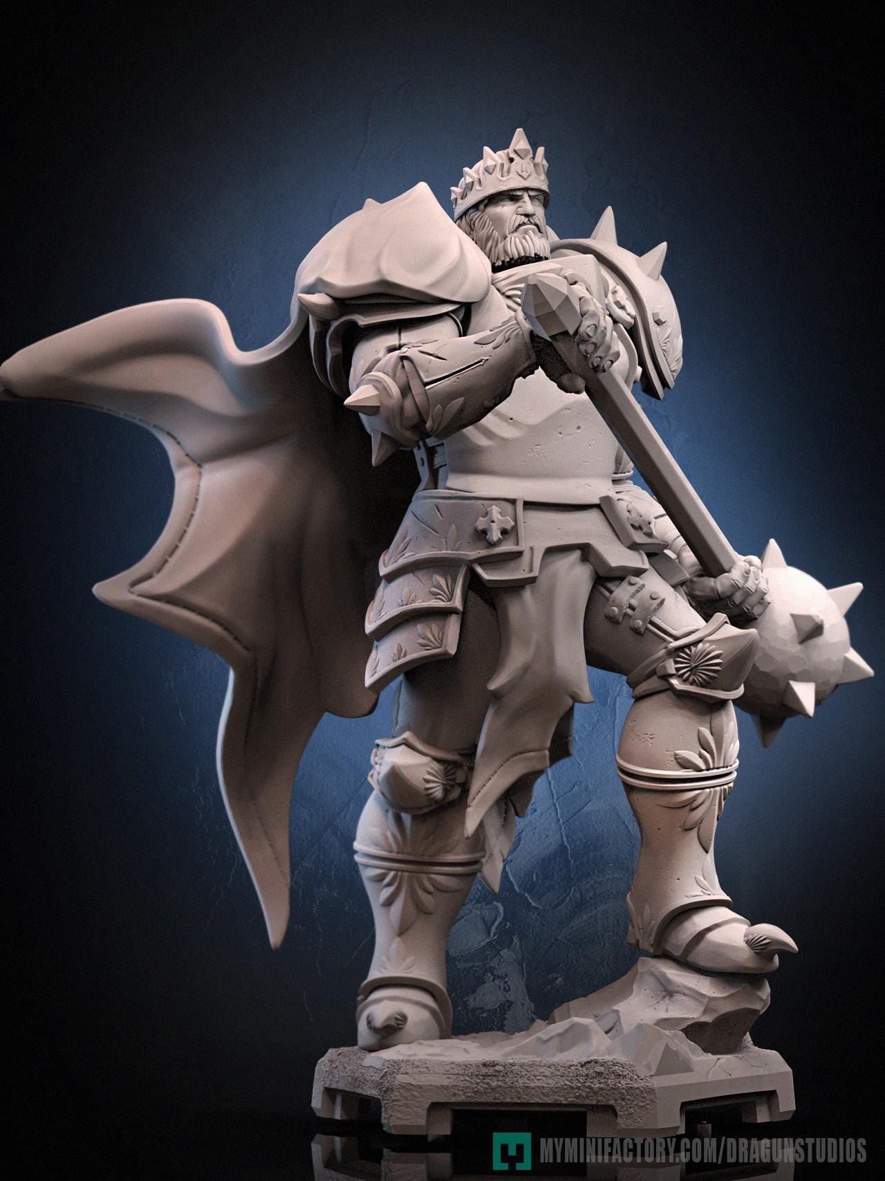 Silver Emperor Miniature - 52mm / 69mm - DraGun Studios - Resin Printed Figurine for D&D, TTRPGs, and Board Games