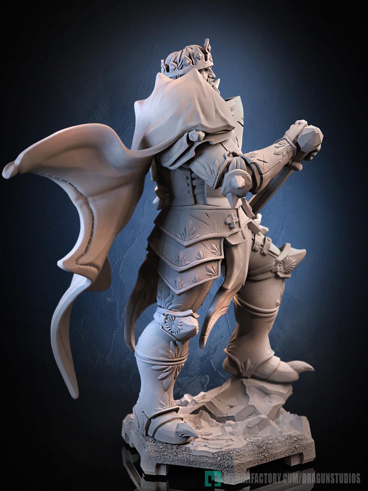 Silver Emperor Miniature - 52mm / 69mm - DraGun Studios - Resin Printed Figurine for D&D, TTRPGs, and Board Games