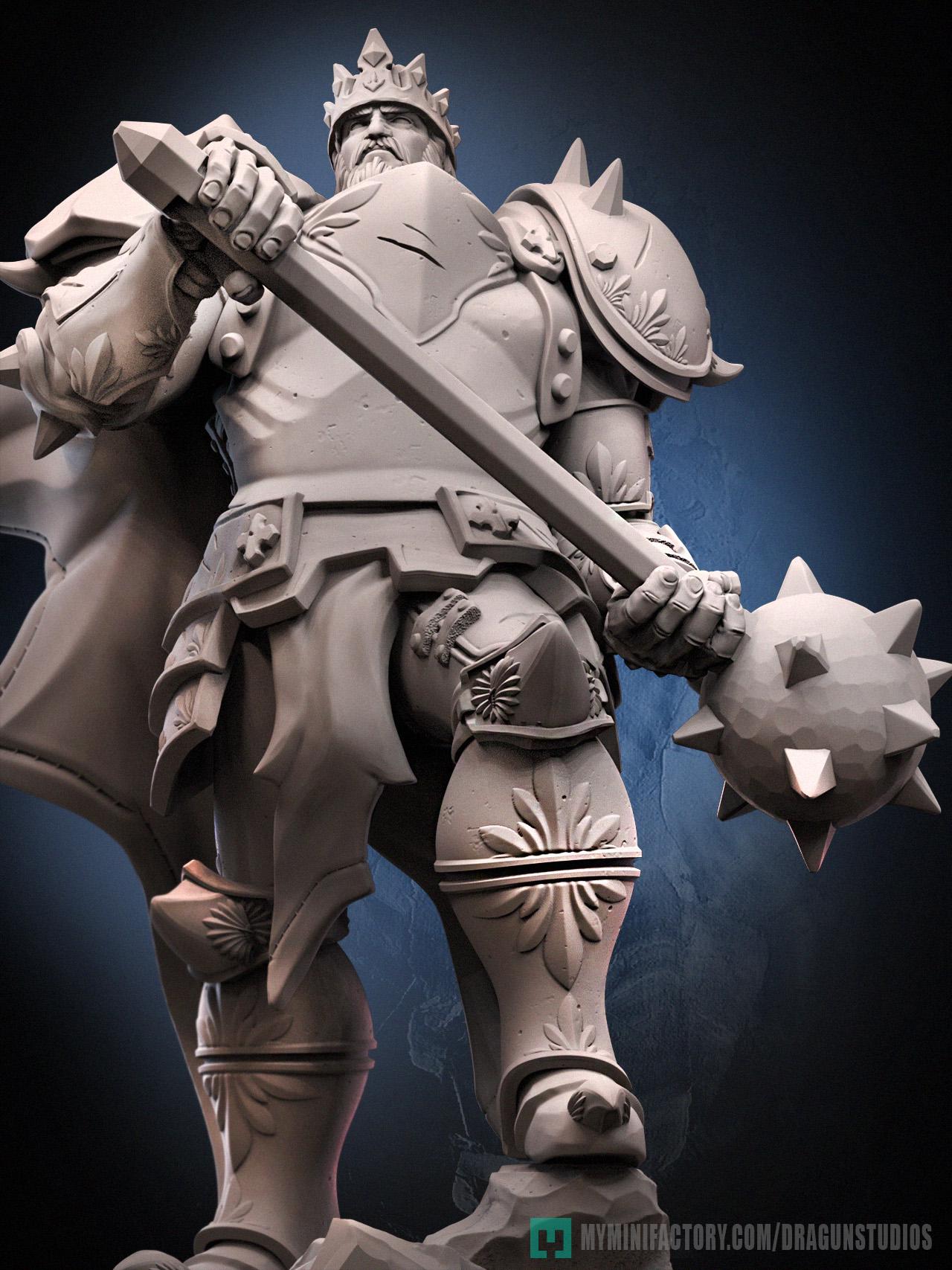 Silver Emperor Miniature - 52mm / 69mm - DraGun Studios - Resin Printed Figurine for D&D, TTRPGs, and Board Games