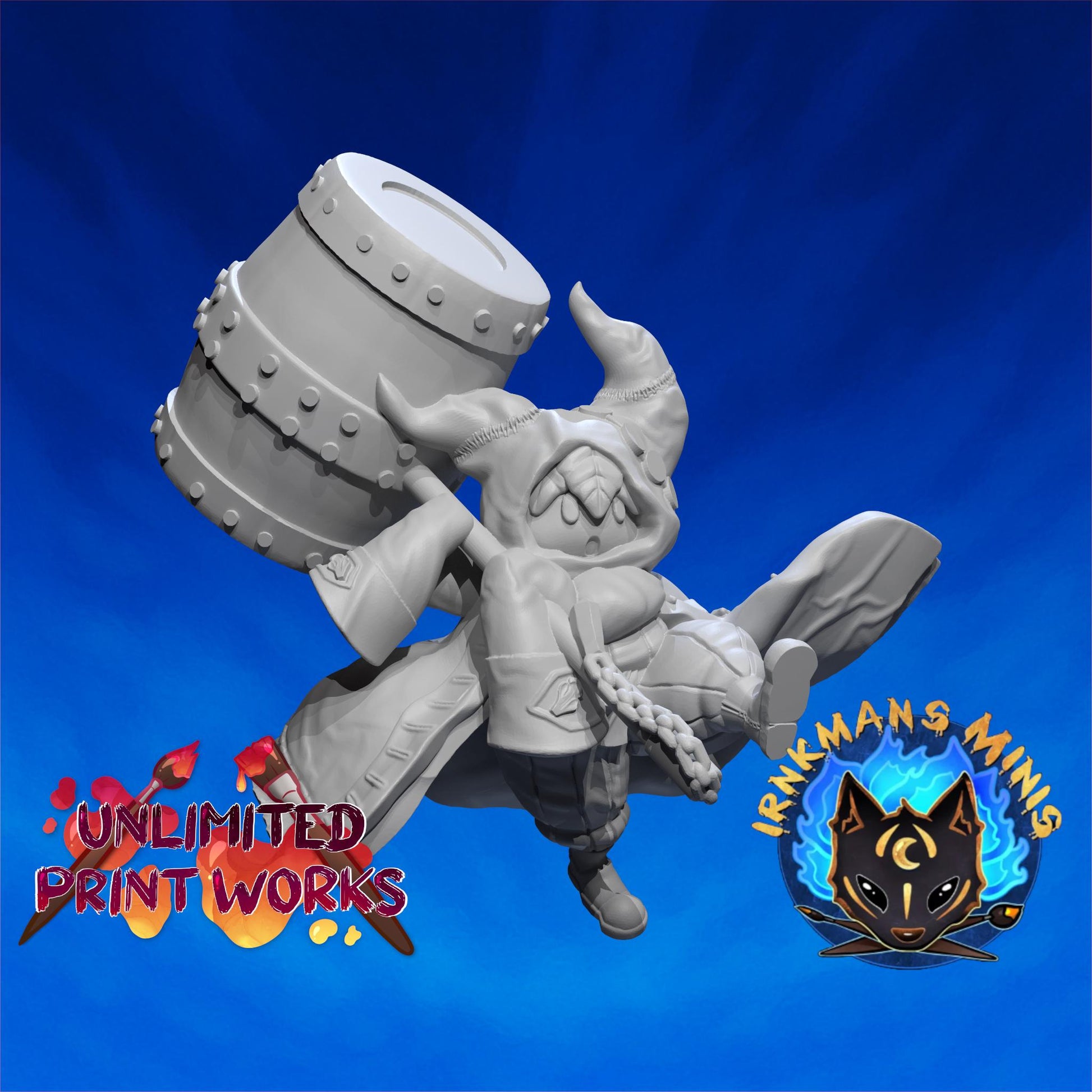 Hammer Spirit Miniature - 28mm / 32mm / 36mm / 75mm - Irnkman's Minis - Resin Printed Figure for D&D, TTRPGs, and Board Games