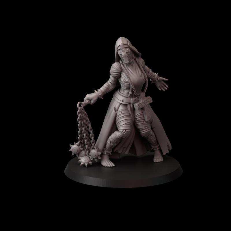 Fina's Nuns Miniatures - 28mm / 32mm / 36mm / 75mm - Crosslances - Unpainted Resin Printed Figure for TTRPGs and Wargaming