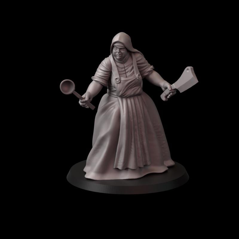 Fina's Nuns Miniatures - 28mm / 32mm / 36mm / 75mm - Crosslances - Unpainted Resin Printed Figure for TTRPGs and Wargaming