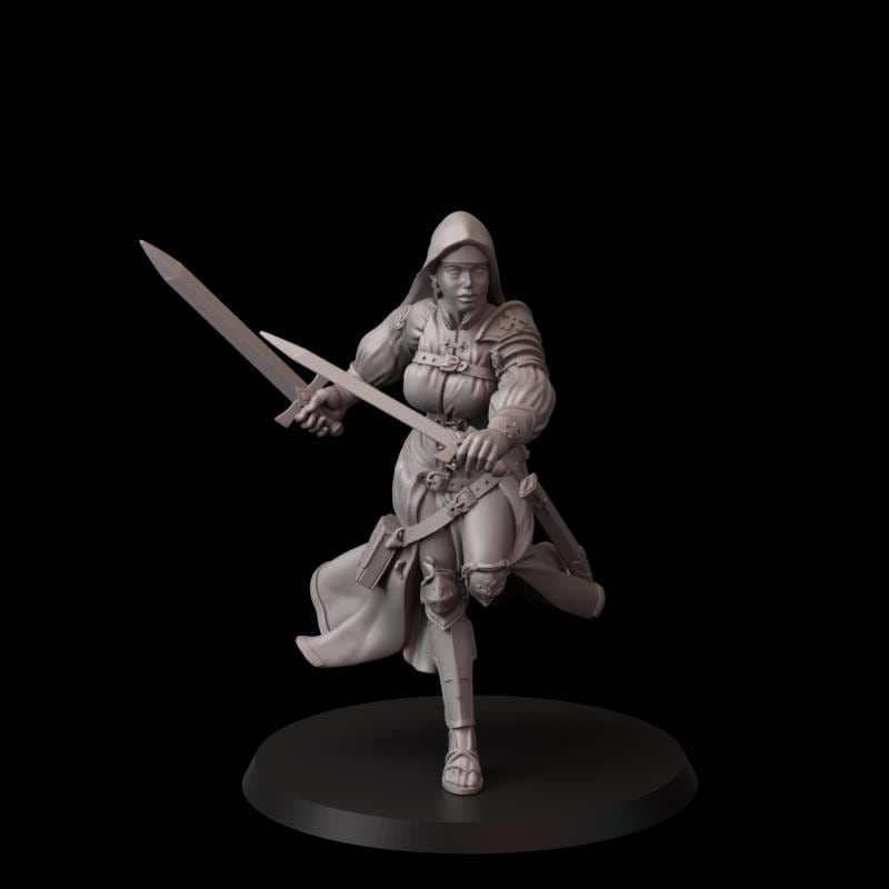 Fina's Nuns Miniatures - 28mm / 32mm / 36mm / 75mm - Crosslances - Unpainted Resin Printed Figure for TTRPGs and Wargaming