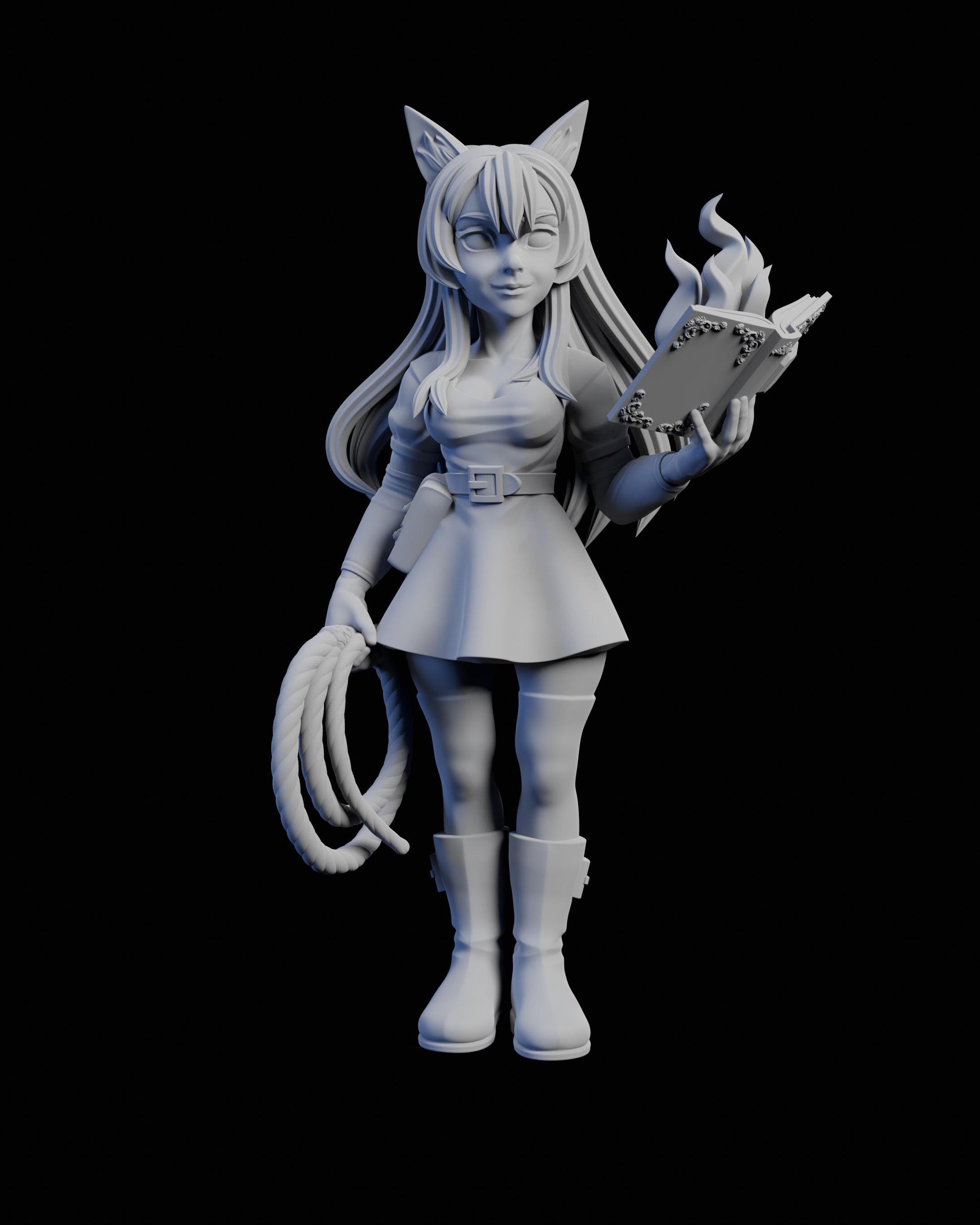 Cat Mage Bianca Miniature - 28mm / 32mm / 36mm / 75mm - Ethan Savage Studios - Unpainted Resin Printed Figure for TTRPGs and Board Games