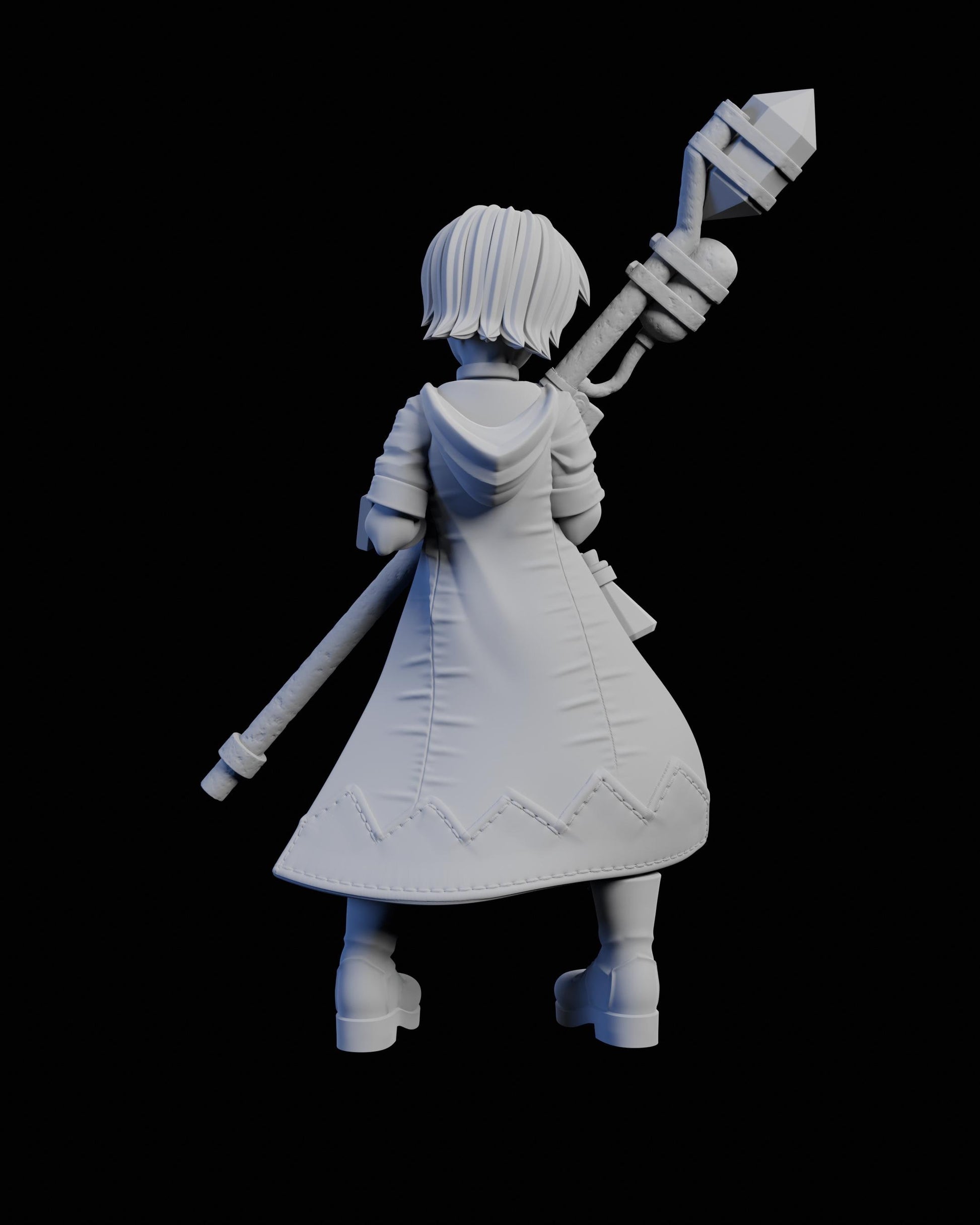 Techno Mage Eren Miniature - 28mm / 32mm / 36mm / 75mm - Ethan Savage Studios - Unpainted Resin Printed Figure for TTRPGs and Board Games