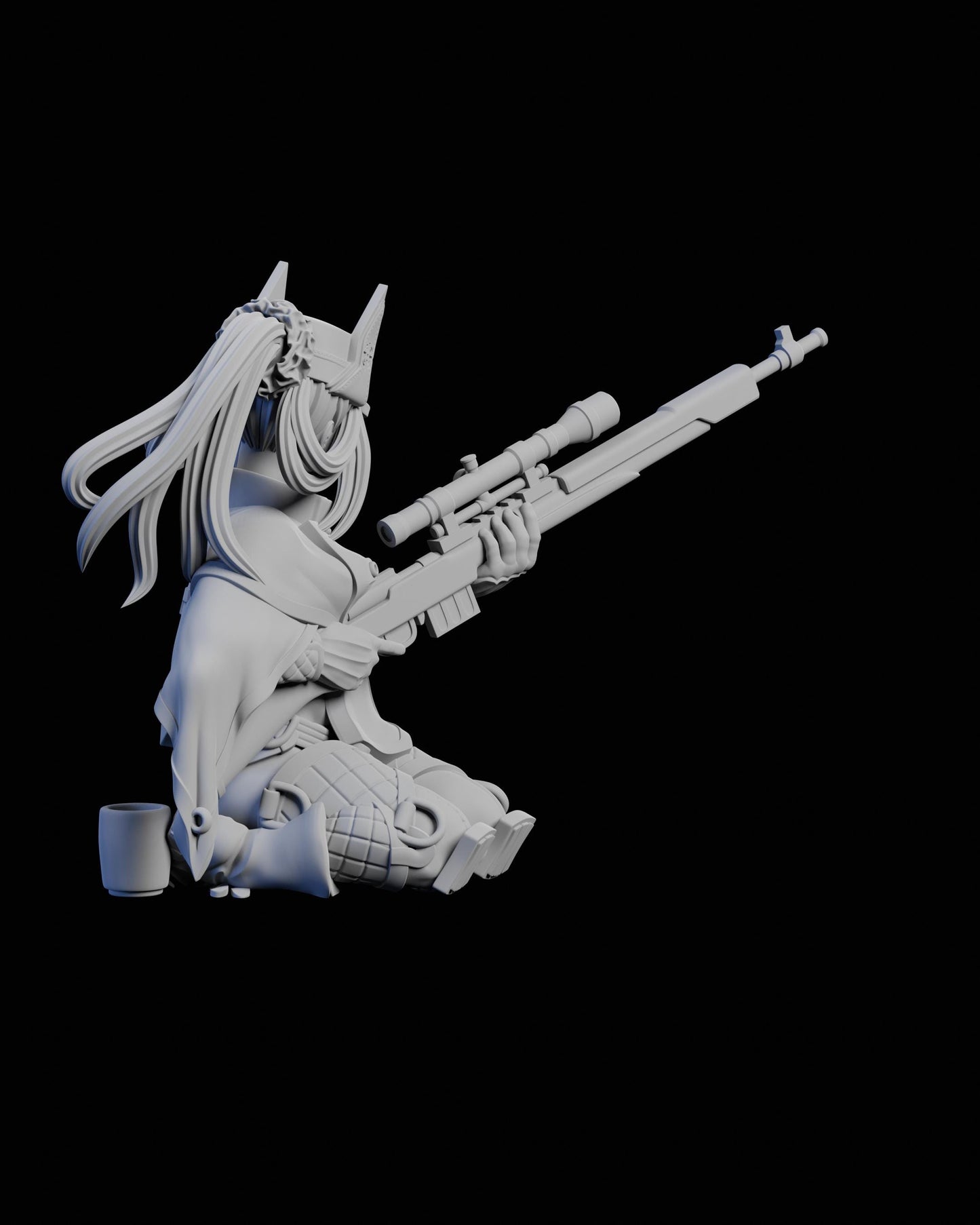 Sniper Kai Miniature - 28mm / 32mm / 36mm / 75mm - Ethan Savage Studios - Unpainted Resin Printed Figure for TTRPGs and Board Games