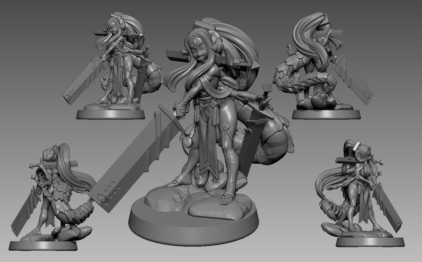 Dice Clan Miniature (4 Variations) - 28mm / 32mm / 36mm - LPOMC - Resin Printed Figure for D&D, TTRPGs, and Board Games