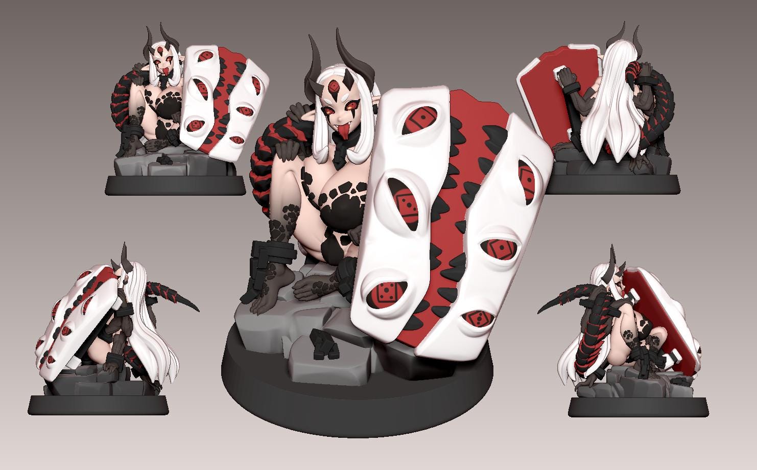 Multiclass Dice Clan Miniature (7 Variations) - 28mm / 32mm / 36mm / 75mm - LPOMC - Resin Printed Figure for D&D, TTRPGs, and Board Games