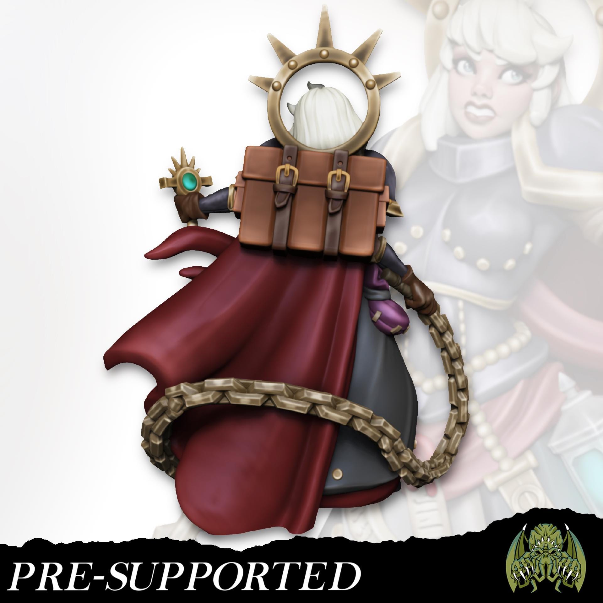 Aurelia the War Cleric Miniature - Miniatures of Madness - 28mm / 32mm / 36mm / Bust / Diorama - Unpainted Miniature for TTRPGs and Games