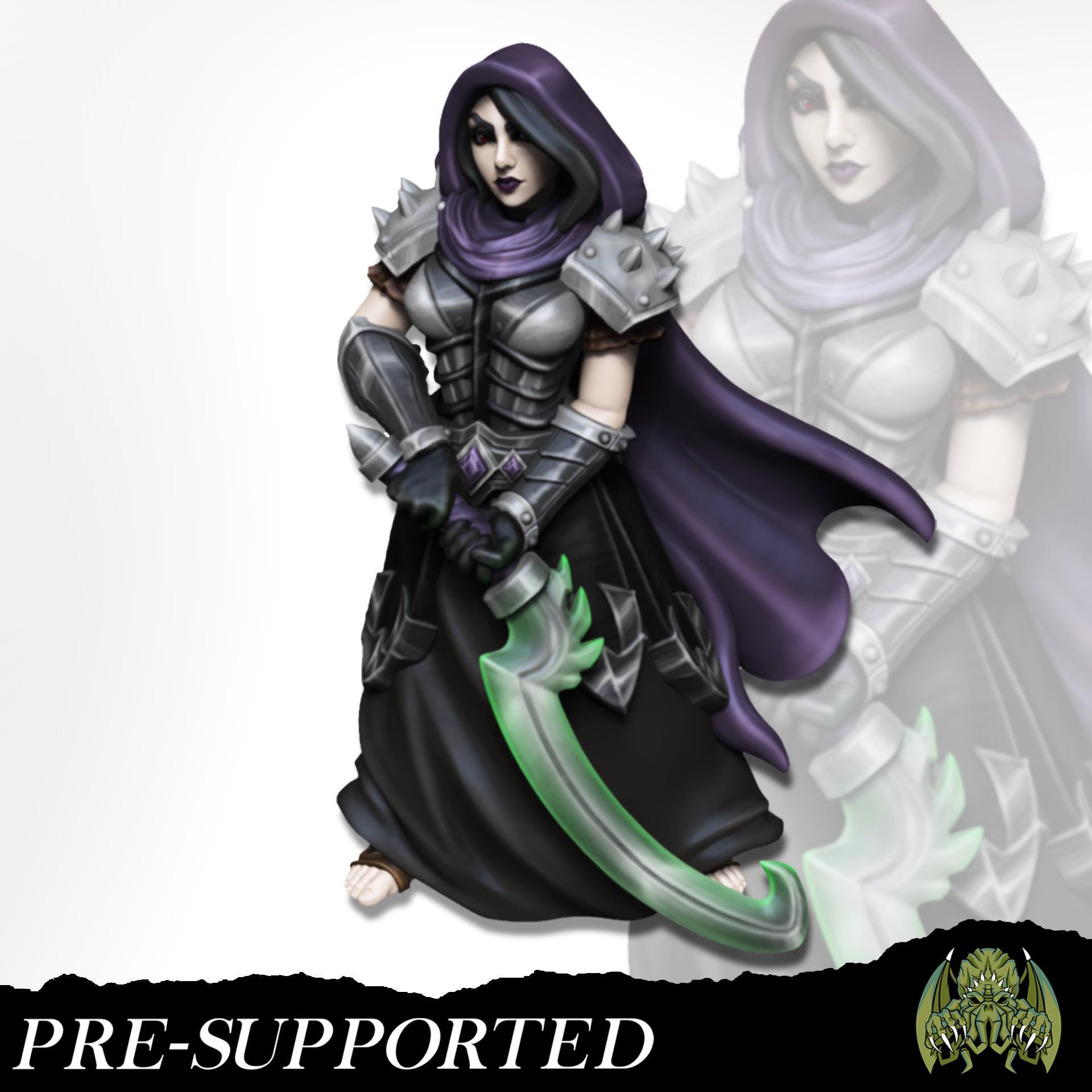 Beatrix the Reaper Miniature - Miniatures of Madness - 28mm / 32mm / 36mm / Bust / Diorama - Unpainted Miniature for TTRPGs and Games