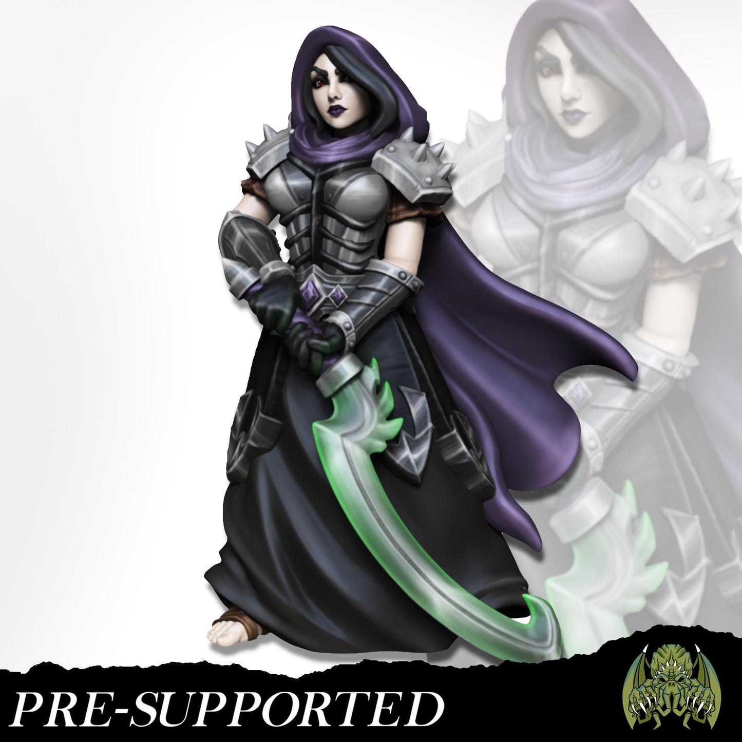 Beatrix the Reaper Miniature - Miniatures of Madness - 28mm / 32mm / 36mm / Bust / Diorama - Unpainted Miniature for TTRPGs and Games