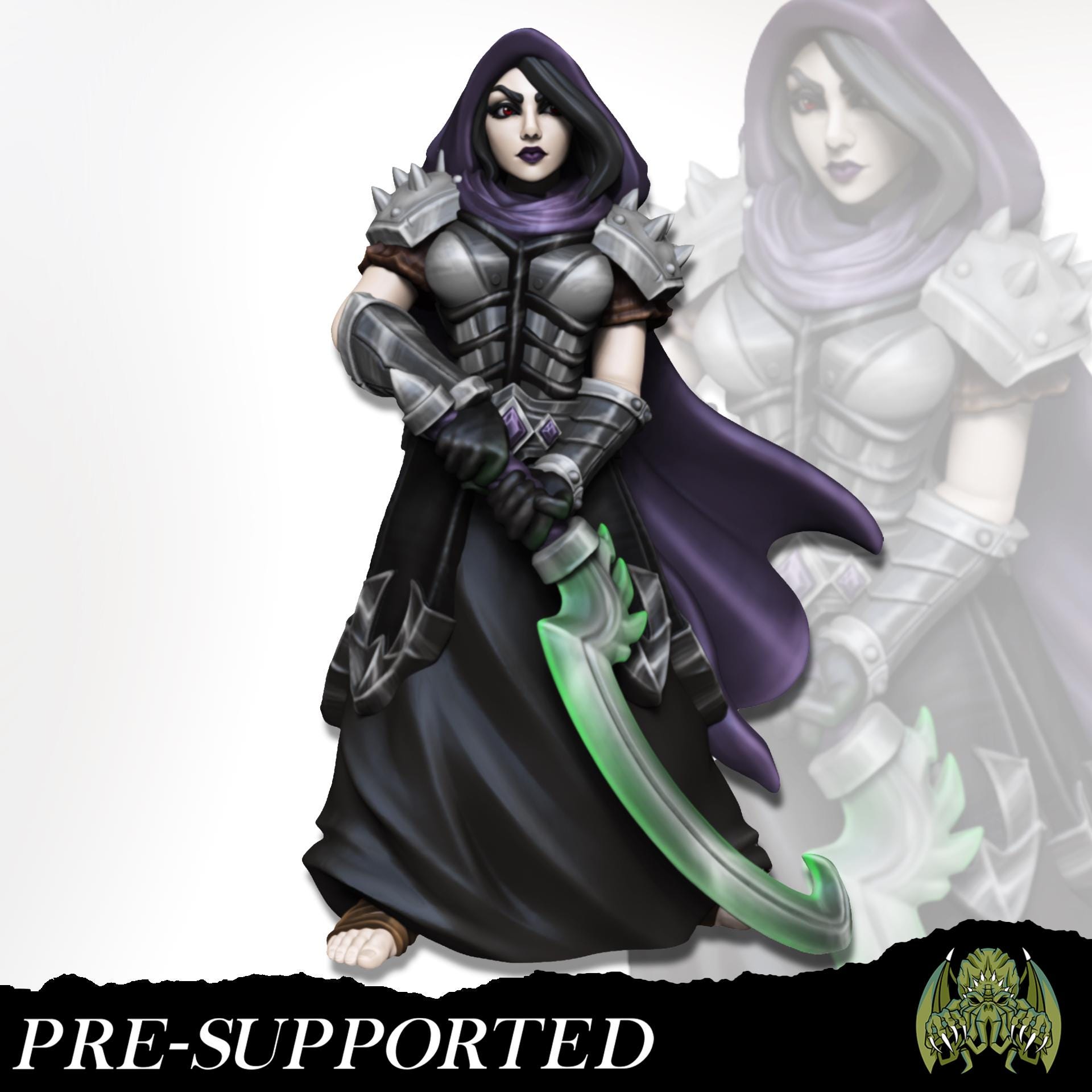 Beatrix the Reaper Miniature - Miniatures of Madness - 28mm / 32mm / 36mm / Bust / Diorama - Unpainted Miniature for TTRPGs and Games