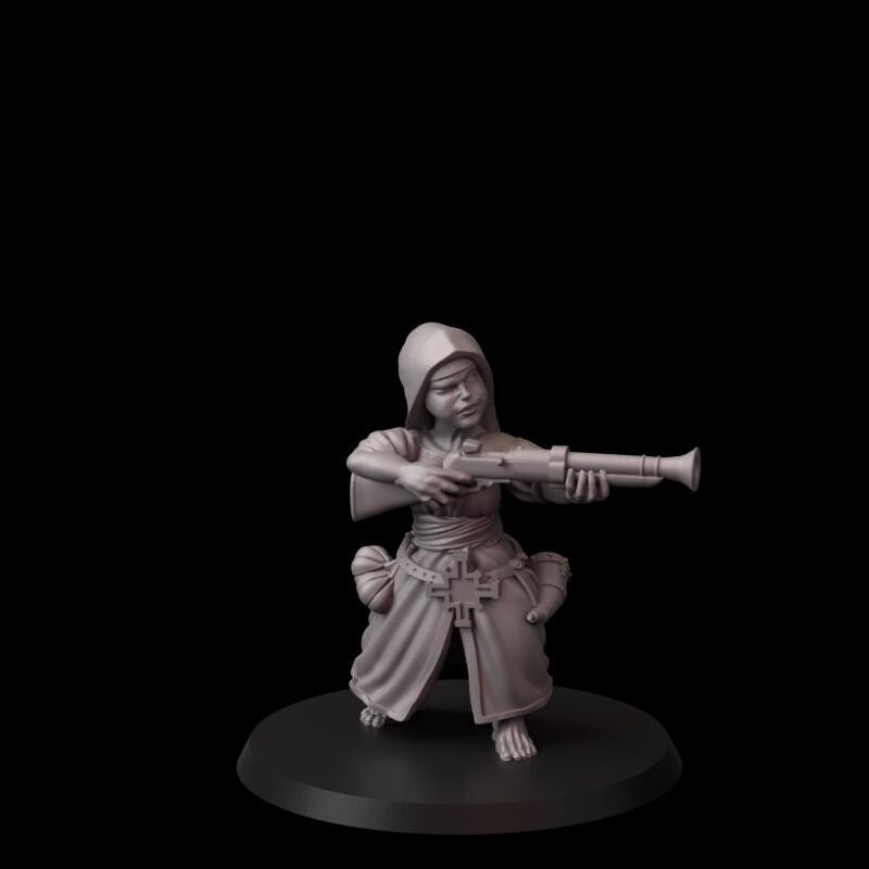 Fina's Modern Nuns Miniatures - 28mm / 32mm / 36mm / 75mm - Crosslances - Unpainted Resin Printed Figure for TTRPGs and Wargaming