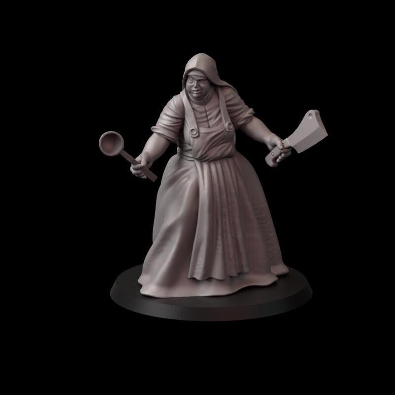 Fina's Modern Nuns Miniatures - 28mm / 32mm / 36mm / 75mm - Crosslances - Unpainted Resin Printed Figure for TTRPGs and Wargaming