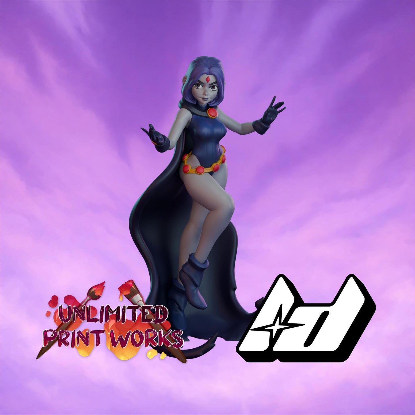 Witch Girl Miniature - 28mm / 32mm / 36mm / 75mm - Lavender Devilry - Unpainted Resin Printed Figure for D&D, TTRPGs and Board Games