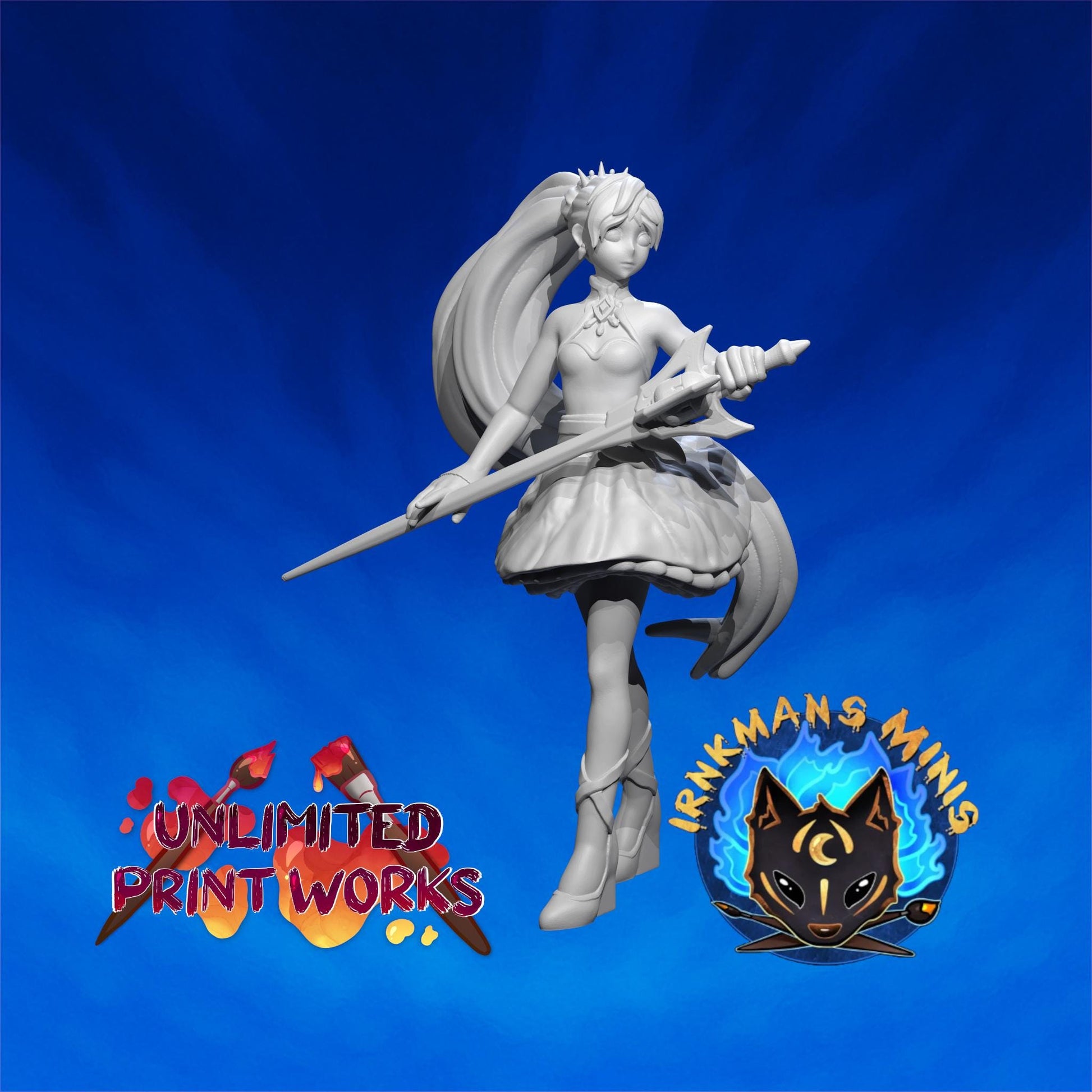 Snow White Miniature - 28mm / 32mm / 36mm / 75mm - Irnkman's Minis - Unpainted Resin Printed Figure for D&D, TTRPGs, and Board Games