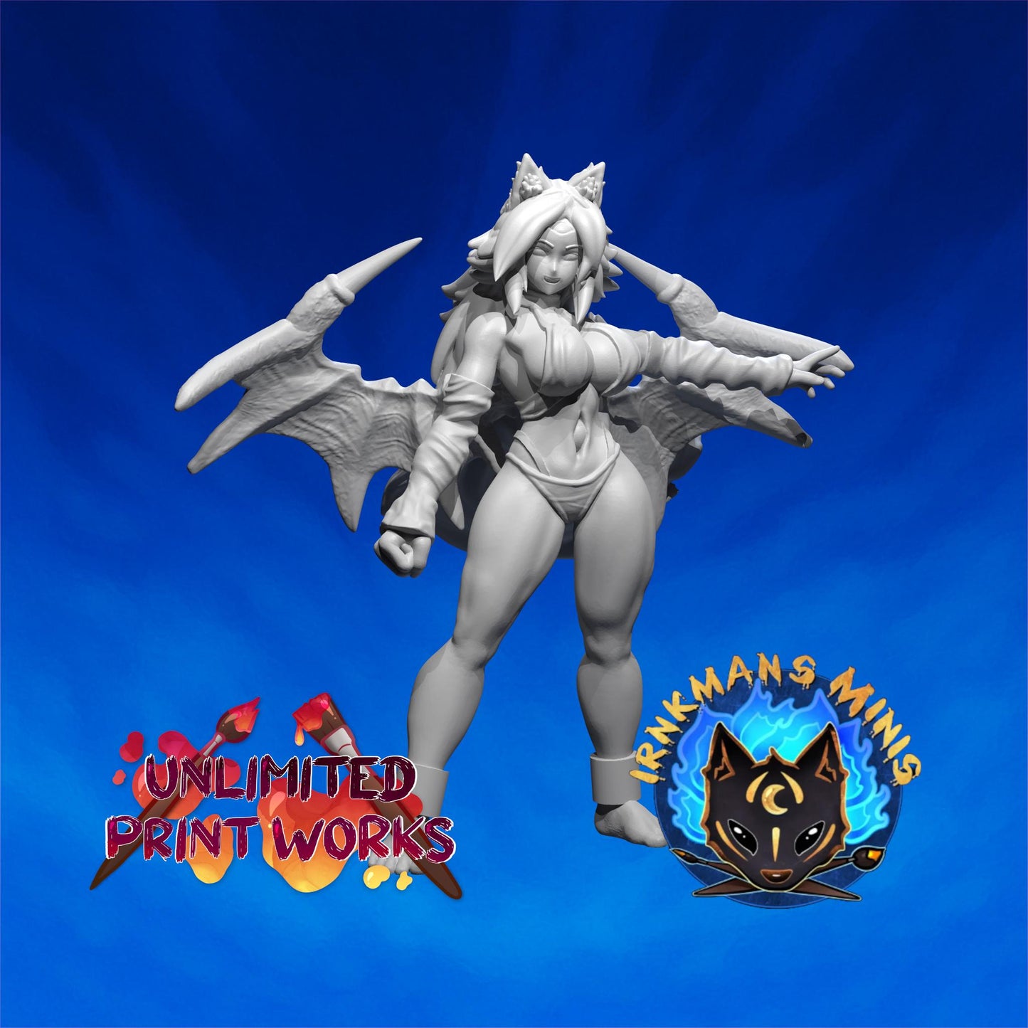 Demon Princess Miniature - 28mm / 32mm / 36mm / 75mm - Irnkman's Minis - Unpainted Resin Printed Figure for D&D, TTRPGs, and Board Games