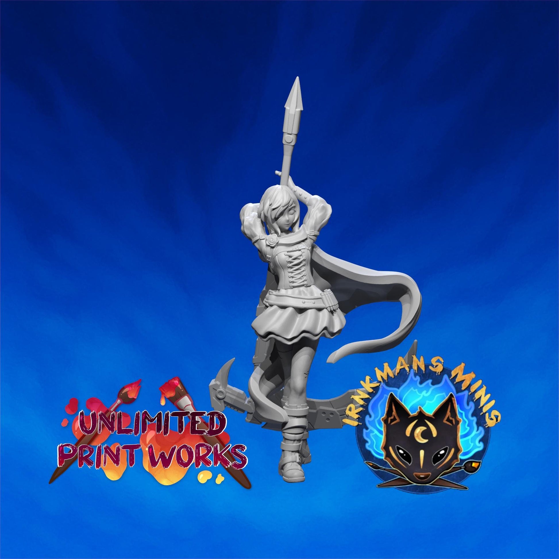 Rubi Roze Miniature - 28mm / 32mm / 36mm - Irnkman's Minis - Resin Printed Figure for D&D, TTRPGs, and Board Games